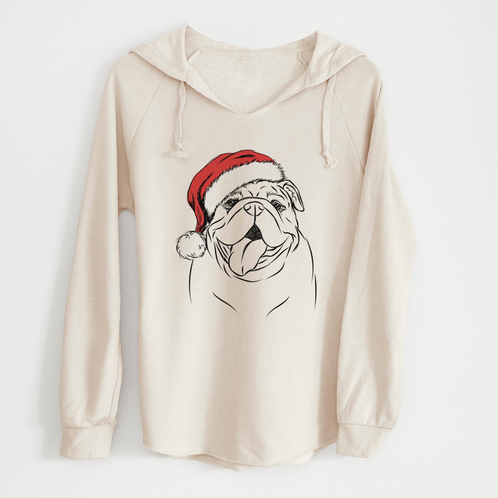 Santa Missy Moo the English Bulldog - Cali Wave Hooded Sweatshirt