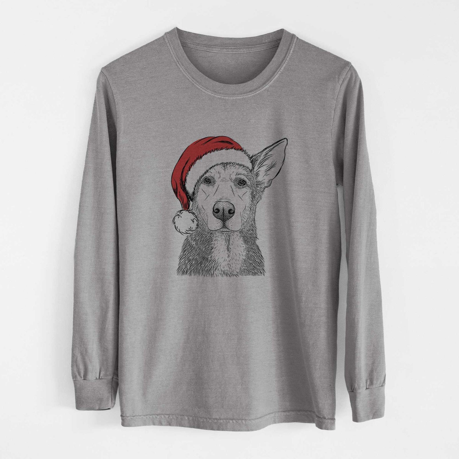 Santa Misty the German Shepherd Mix - Heavyweight 100% Cotton Long Sleeve