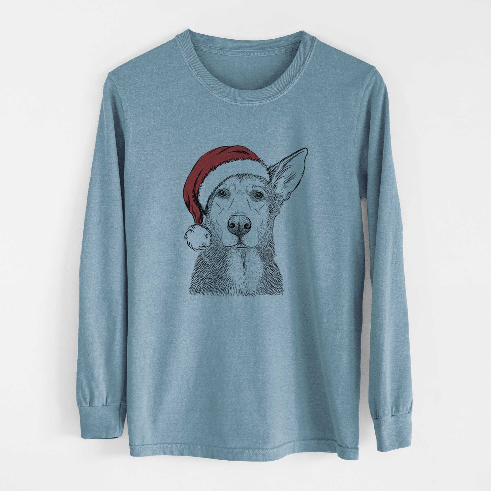 Santa Misty the German Shepherd Mix - Heavyweight 100% Cotton Long Sleeve