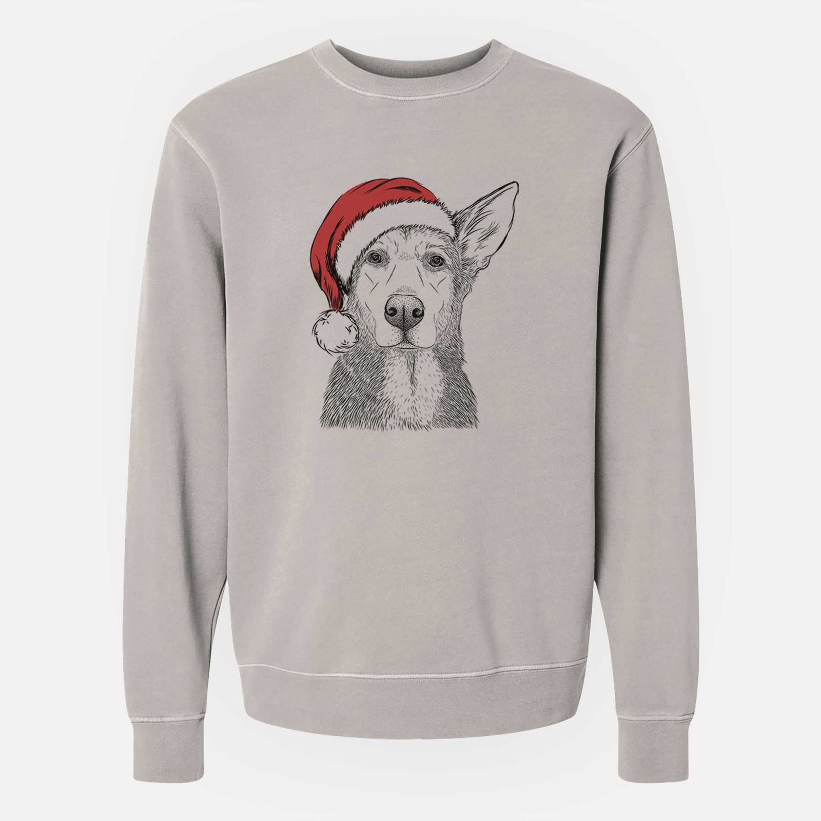 Santa Misty the German Shepherd Mix - Unisex Pigment Dyed Crew Sweatshirt
