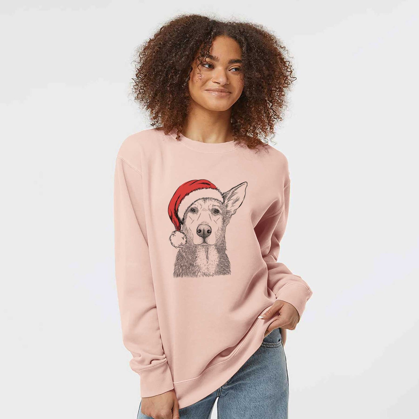 Santa Misty the German Shepherd Mix - Unisex Pigment Dyed Crew Sweatshirt