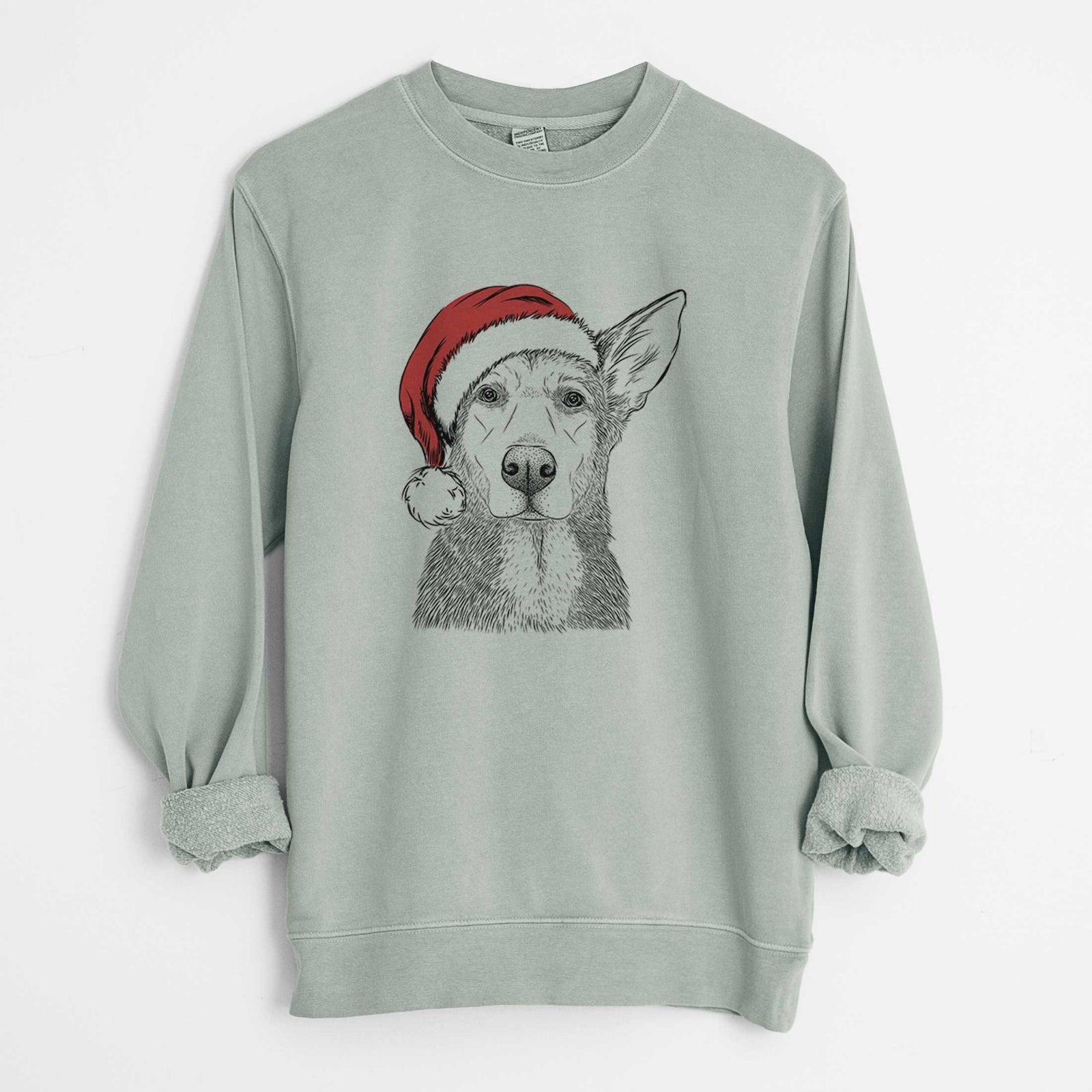 Santa Misty the German Shepherd Mix - Unisex Pigment Dyed Crew Sweatshirt