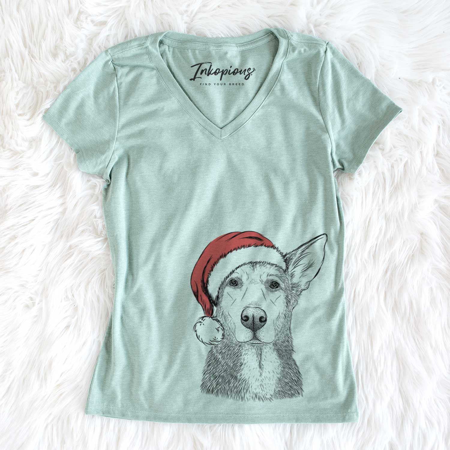 Santa Misty the German Shepherd Mix - Women's V-neck Shirt