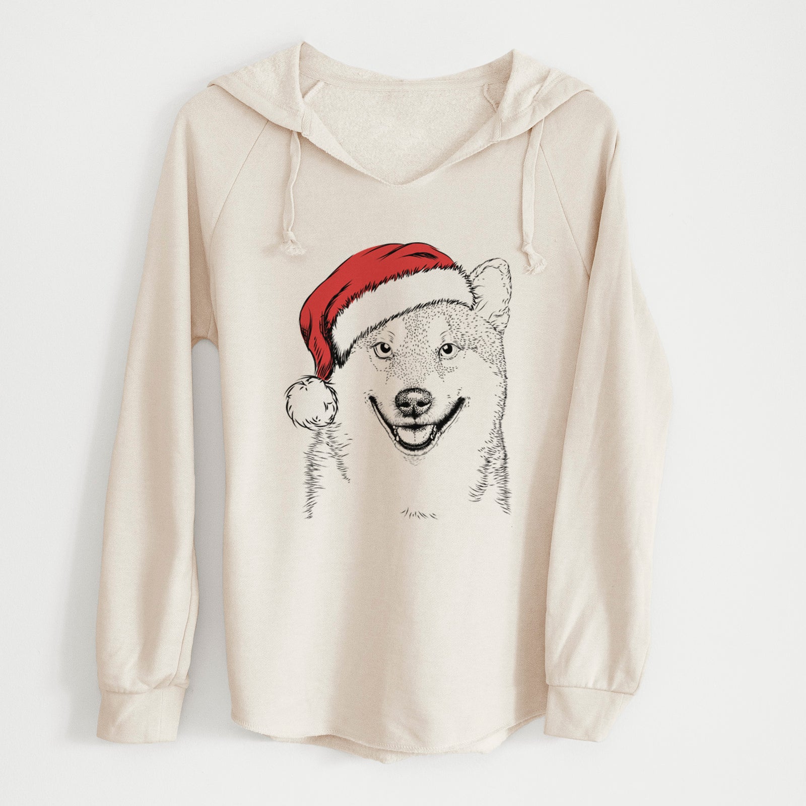 Santa Mitsu the Shiba Inu - Cali Wave Hooded Sweatshirt