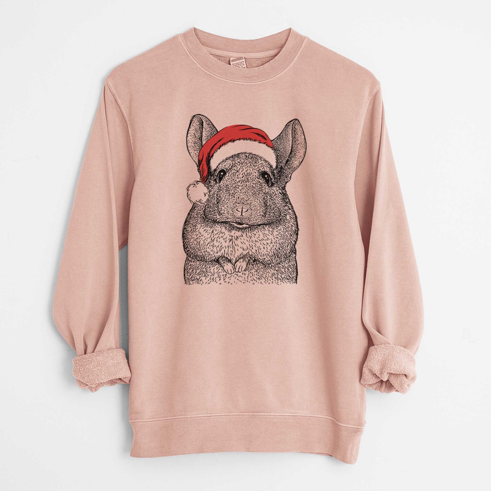 Santa Mojo the Chinchilla - Unisex Pigment Dyed Crew Sweatshirt