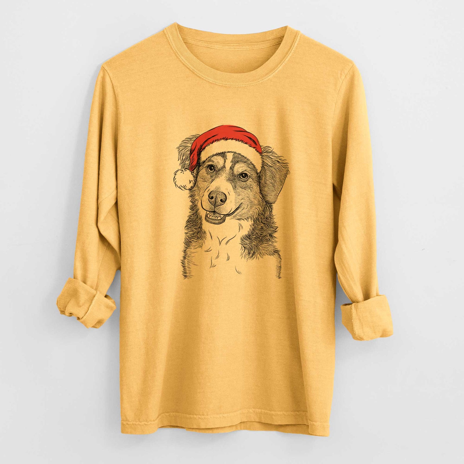 Santa Molly the Miniature Bernedoodle - Heavyweight 100% Cotton Long Sleeve