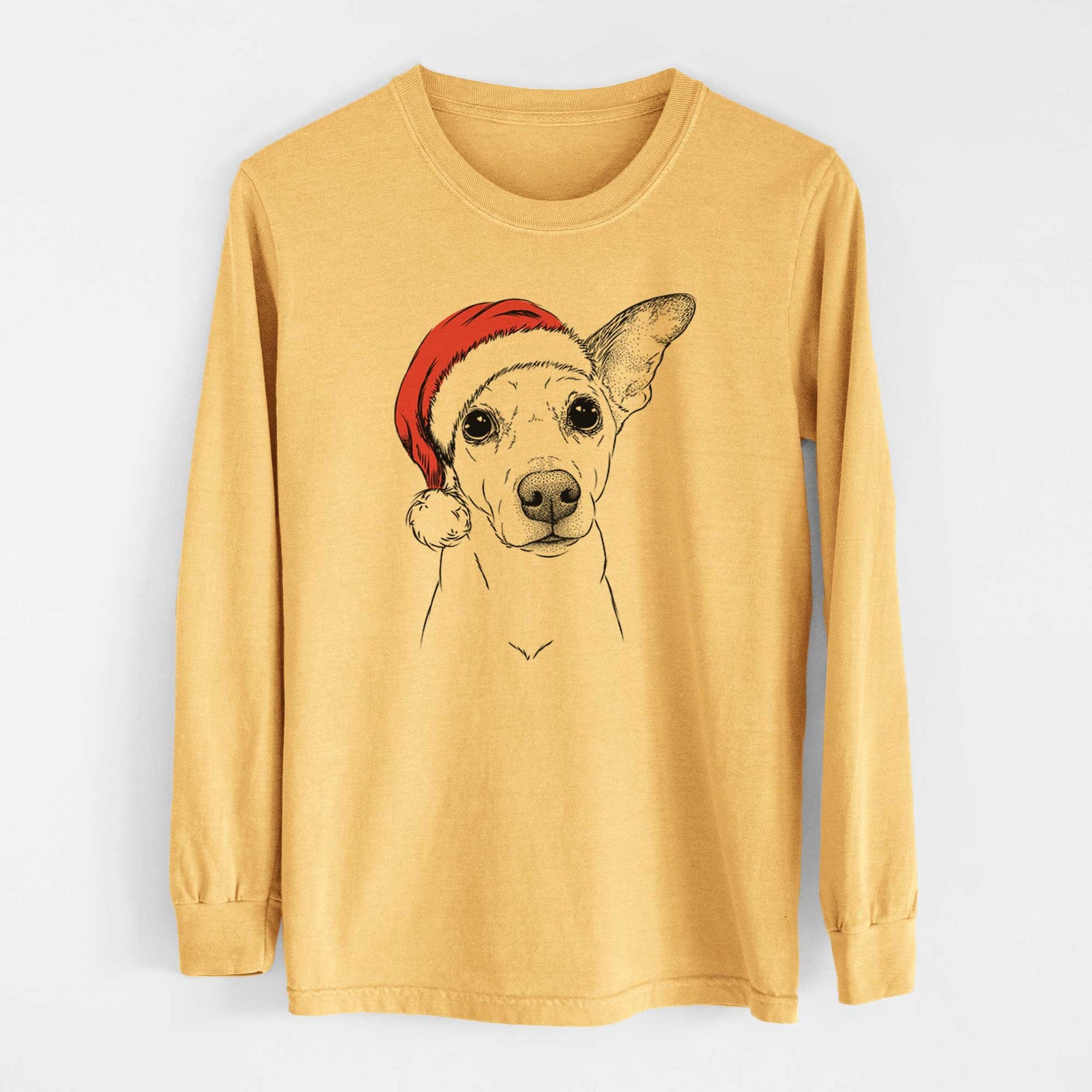 Santa Molly the Jack Russell Terrier - Heavyweight 100% Cotton Long Sleeve