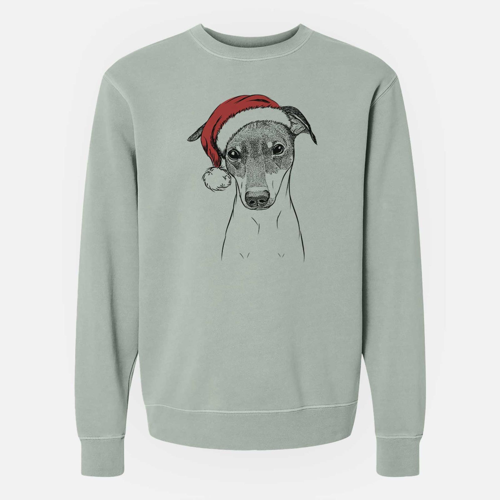 Santa Momo the Japanese Terrier - Unisex Pigment Dyed Crew Sweatshirt