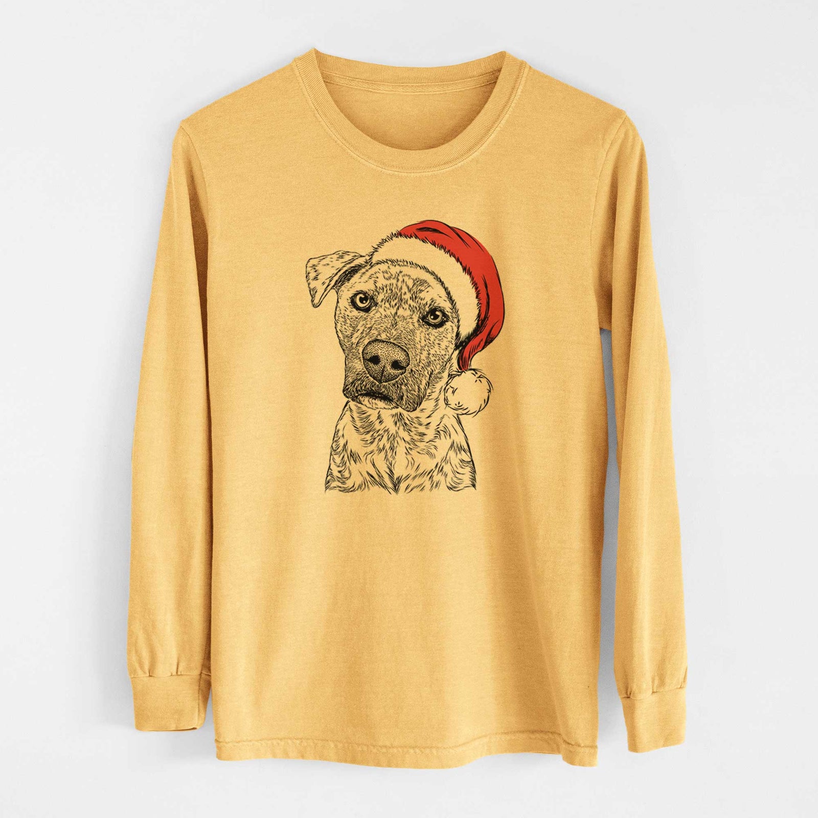 Santa Monster Baby the Pitbull Mix - Heavyweight 100% Cotton Long Sleeve