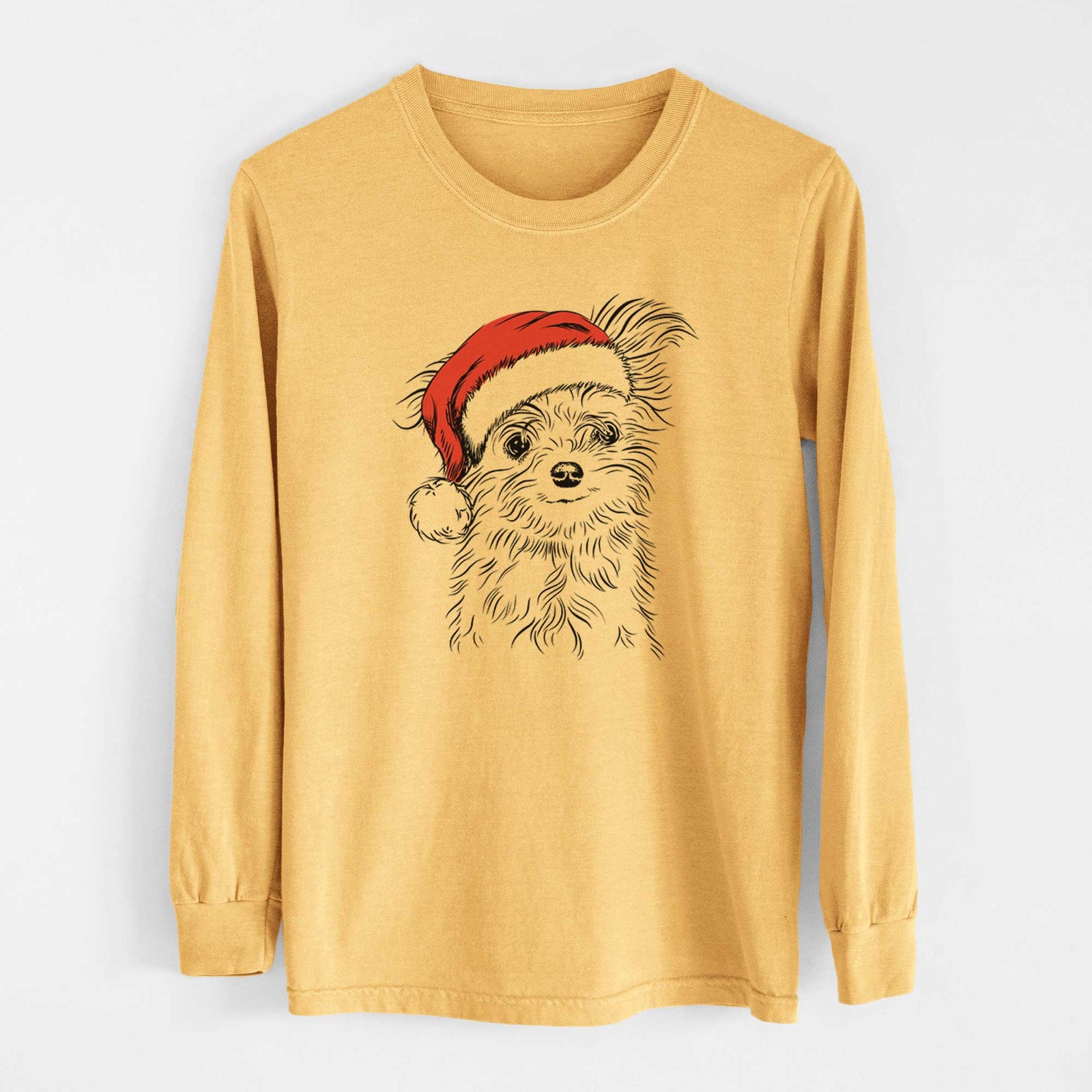 Santa Mr. Gucci Poochi the Maltese - Heavyweight 100% Cotton Long Sleeve