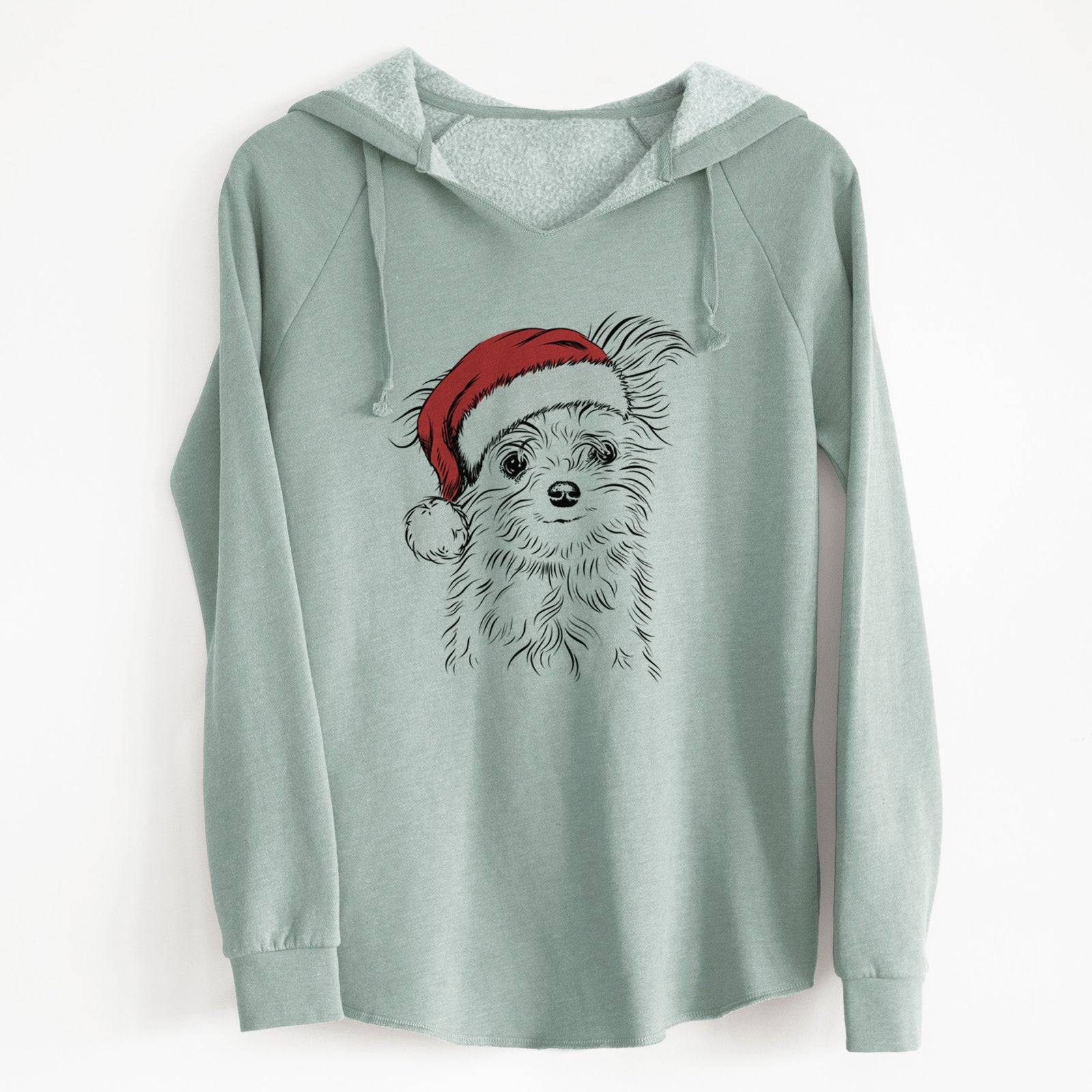 Santa Mr. Gucci Poochi the Maltese - Cali Wave Hooded Sweatshirt