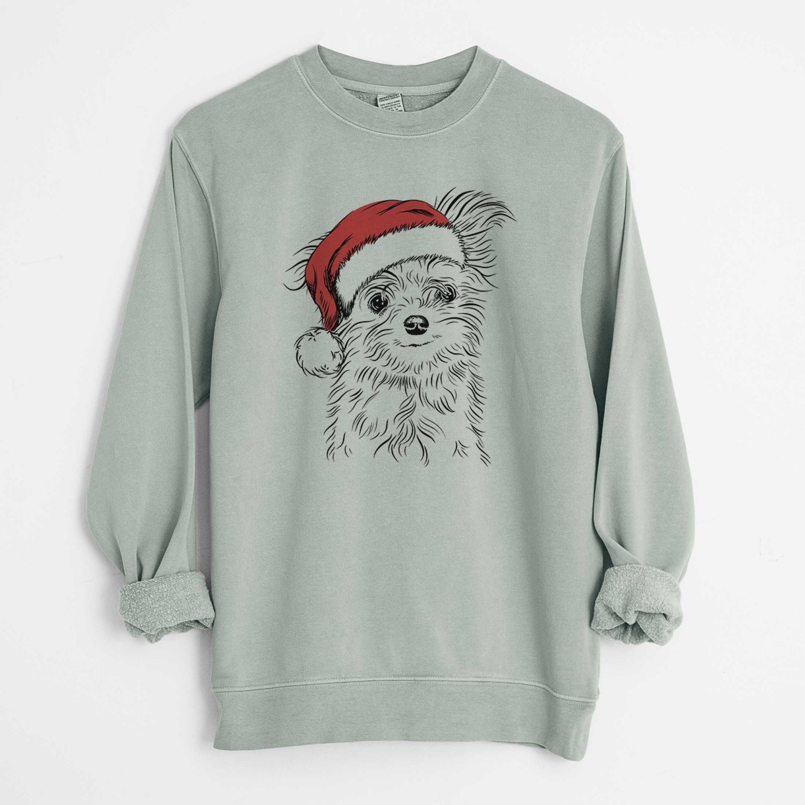 Santa Mr. Gucci Poochi the Maltese - Unisex Pigment Dyed Crew Sweatshirt
