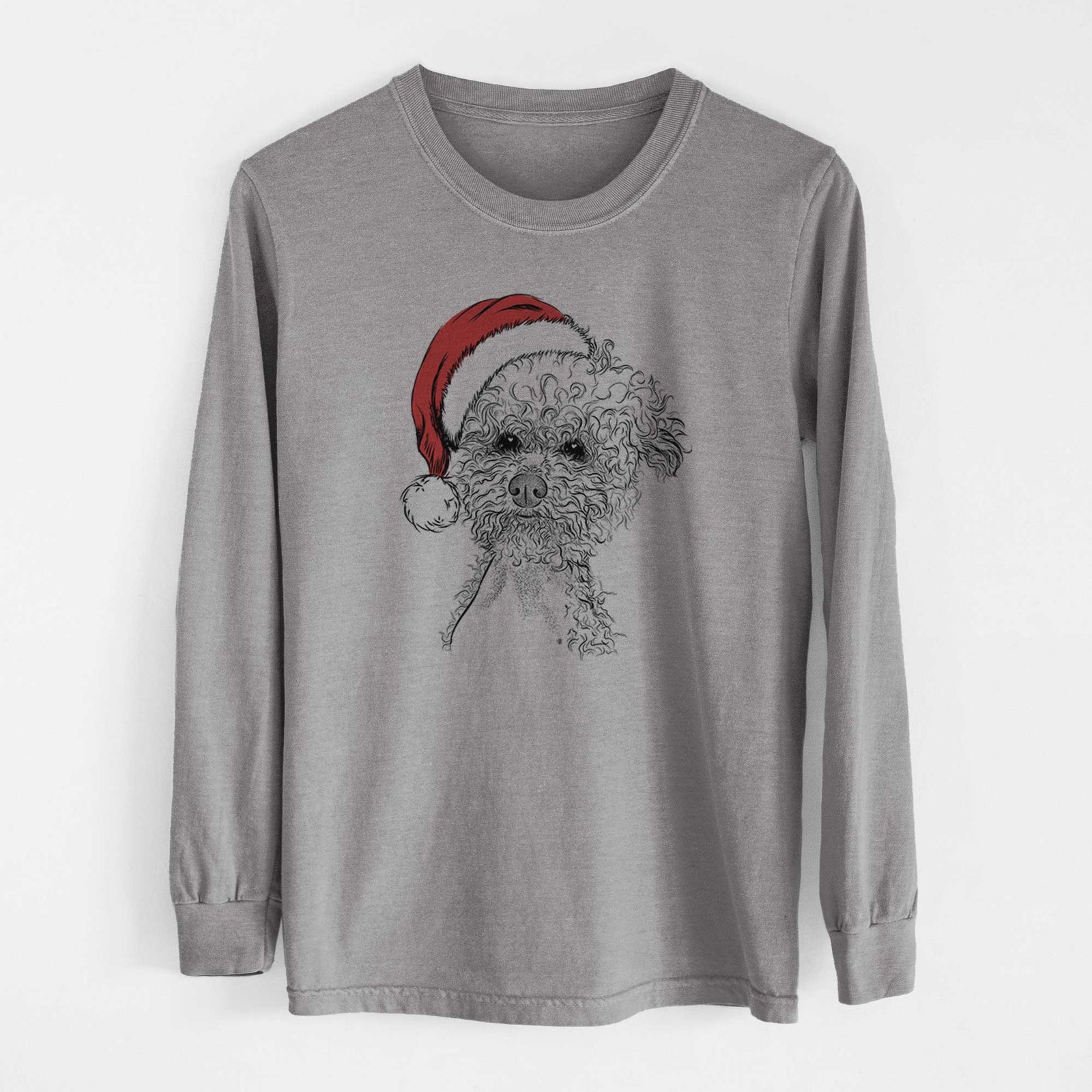 Santa Muffin the Poodle - Heavyweight 100% Cotton Long Sleeve