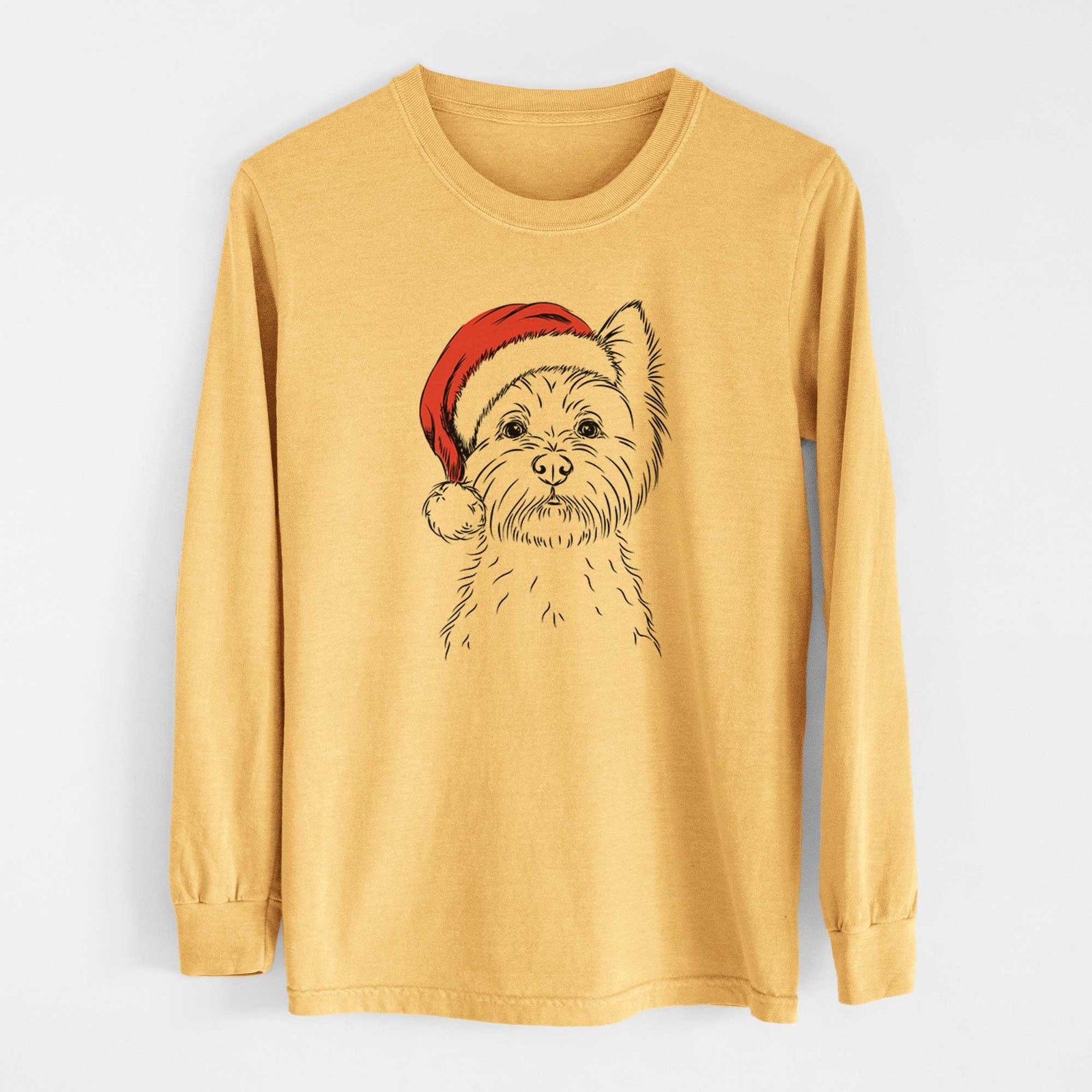 Santa Murphy the West Highland Terrier - Heavyweight 100% Cotton Long Sleeve