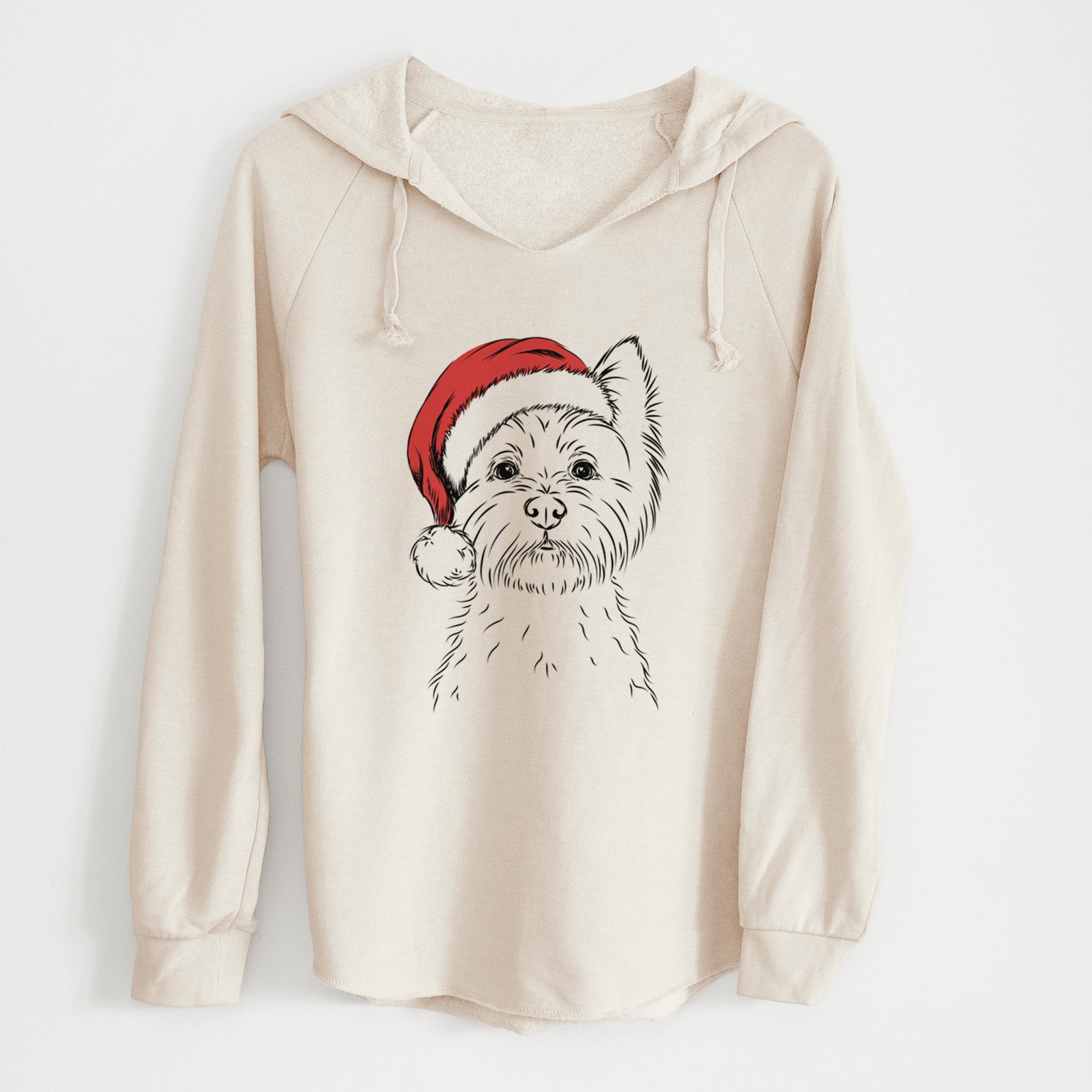 Santa Murphy the West Highland Terrier - Cali Wave Hooded Sweatshirt