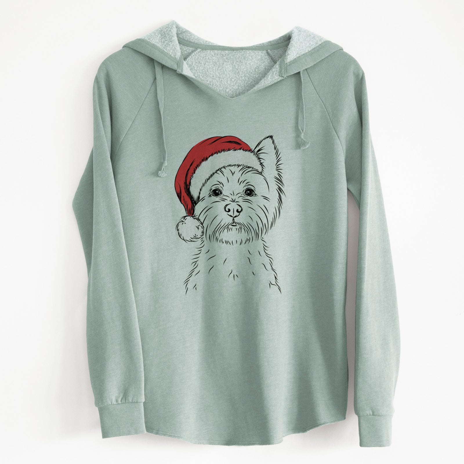 Santa Murphy the West Highland Terrier - Cali Wave Hooded Sweatshirt