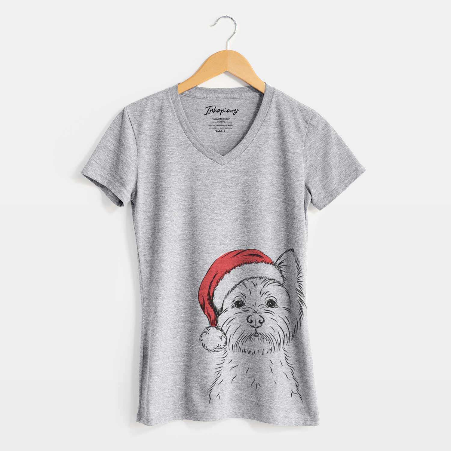 Santa Murphy the West Highland Terrier - Women's V-neck Shirt