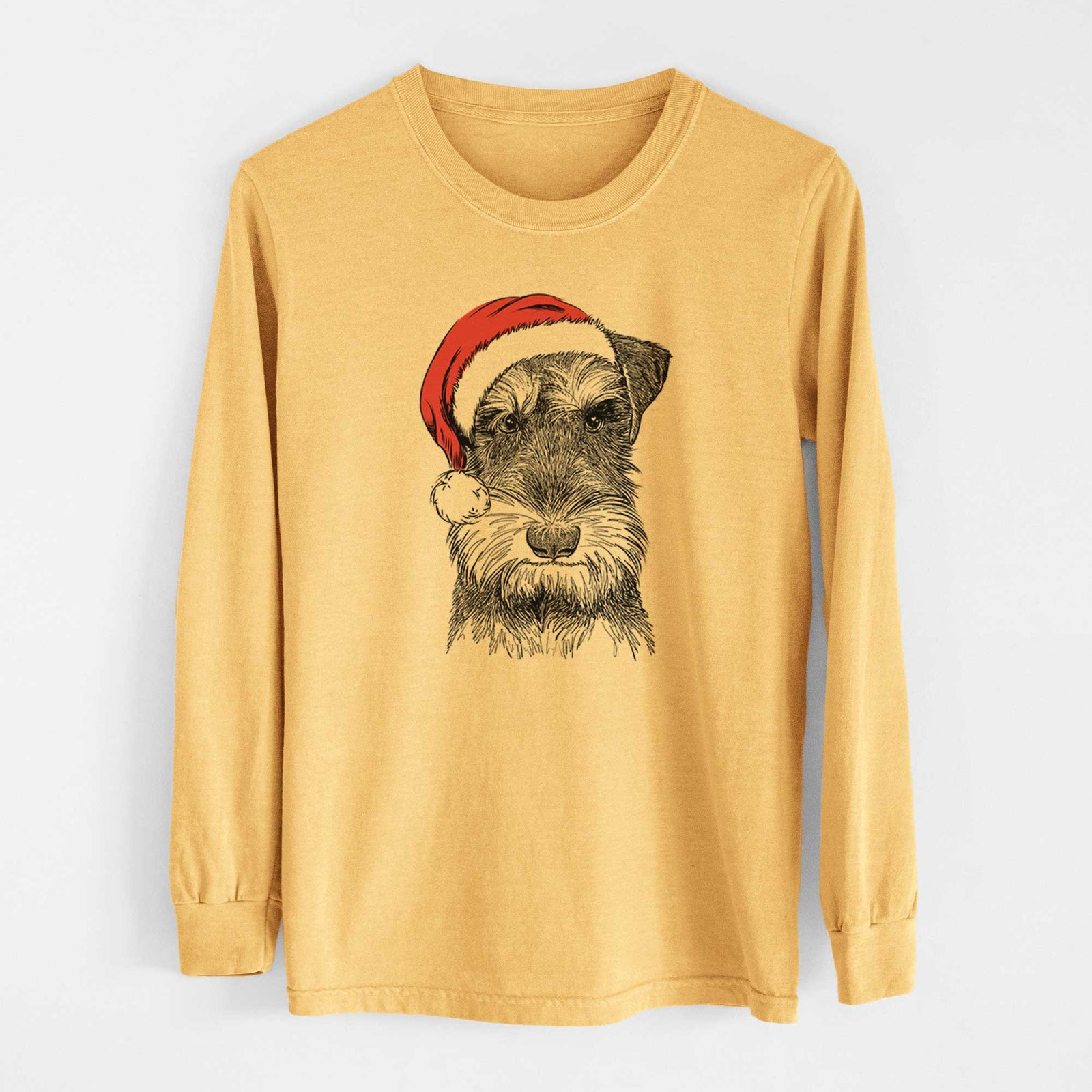 Santa Murphy the Mini Schnauzer - Heavyweight 100% Cotton Long Sleeve