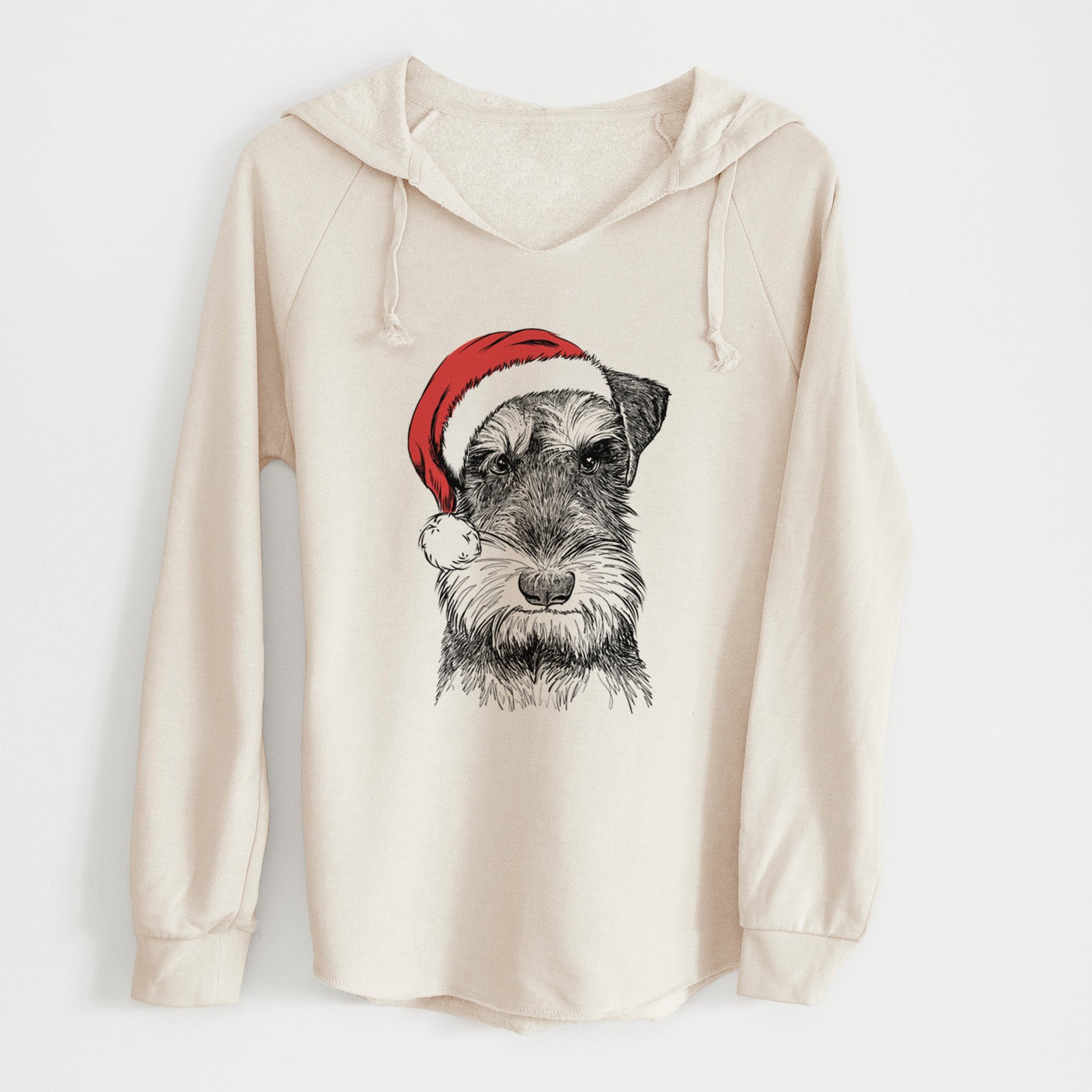 Santa Murphy the Mini Schnauzer - Cali Wave Hooded Sweatshirt