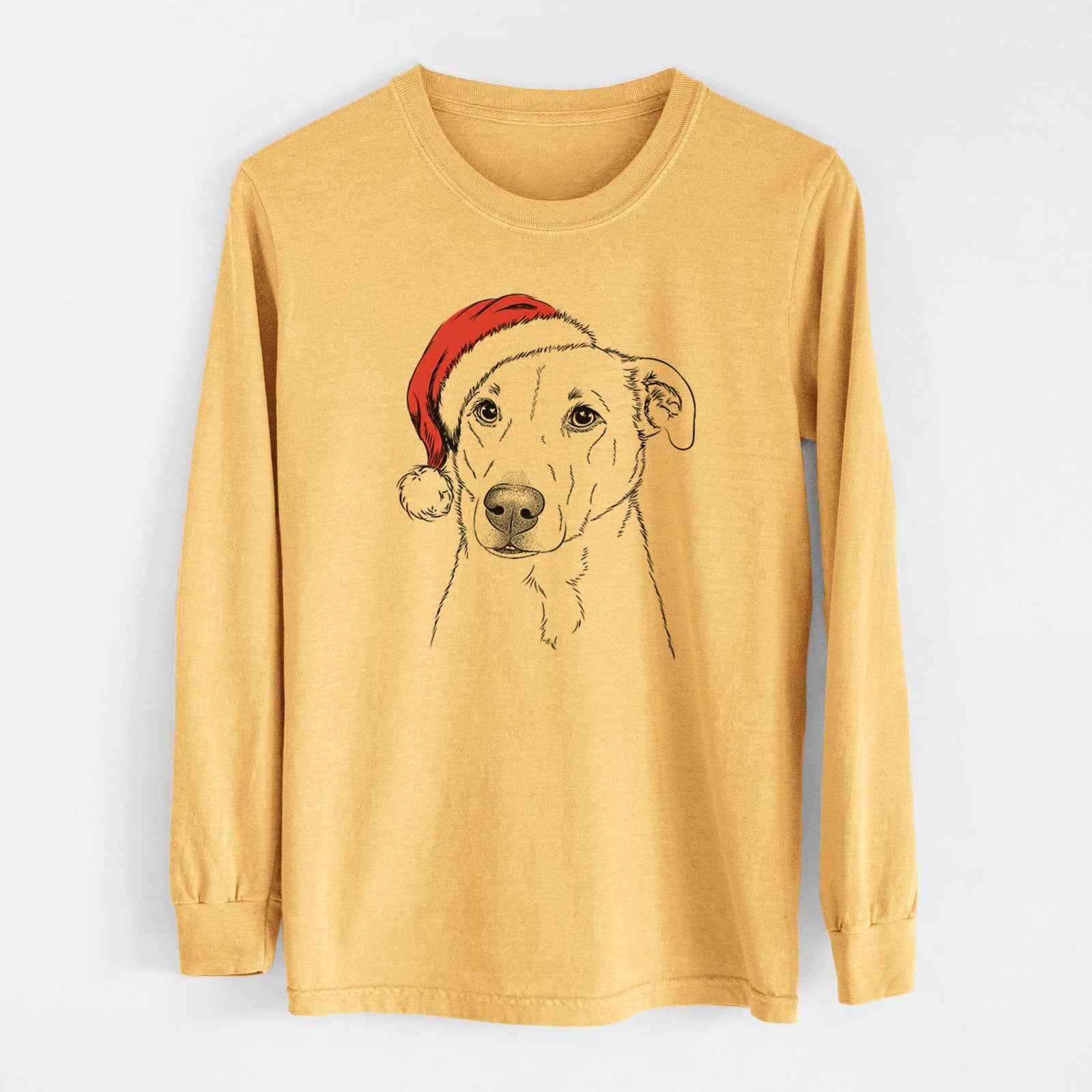 Santa Nala the American Staffordshire Terrier - Heavyweight 100% Cotton Long Sleeve