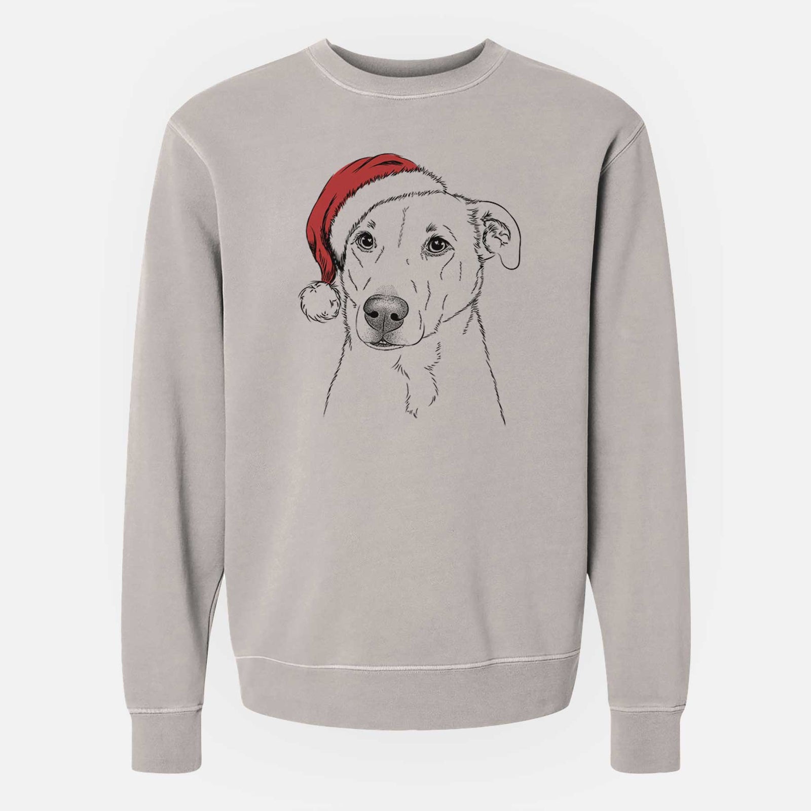 Santa Nala the American Staffordshire Terrier - Unisex Pigment Dyed Crew Sweatshirt