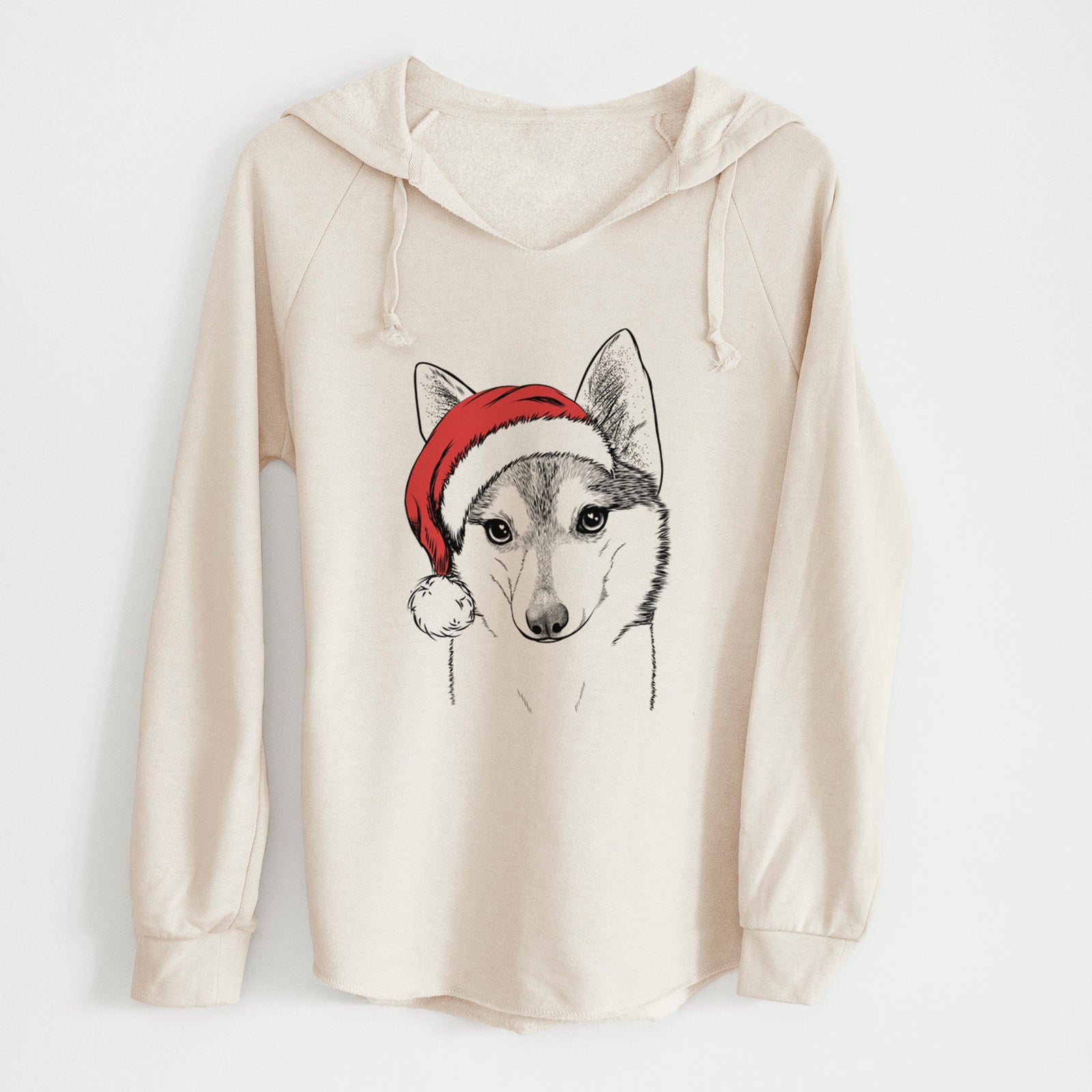 Santa Nami the Alaskan Klee Kai - Cali Wave Hooded Sweatshirt