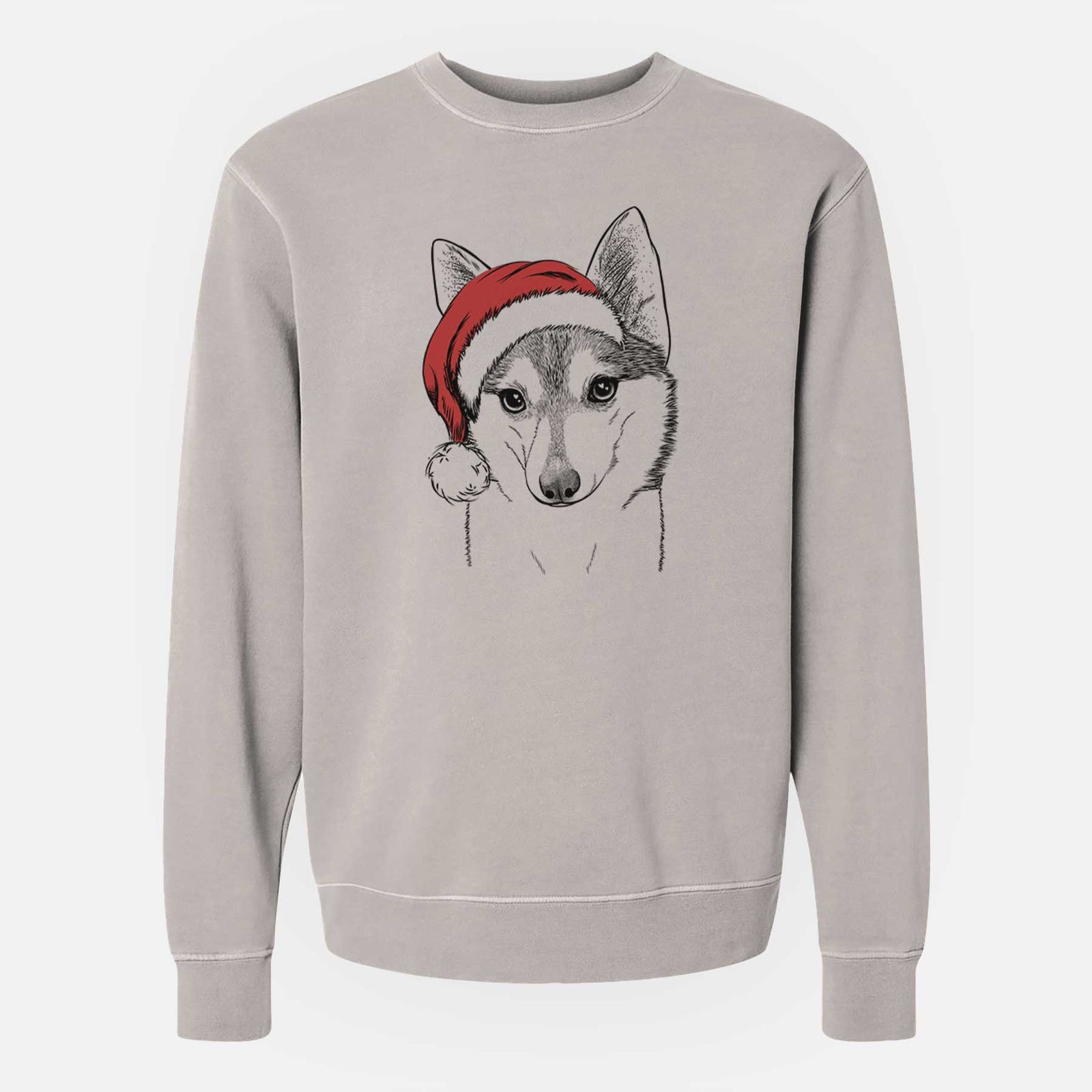 Santa Nami the Alaskan Klee Kai - Unisex Pigment Dyed Crew Sweatshirt