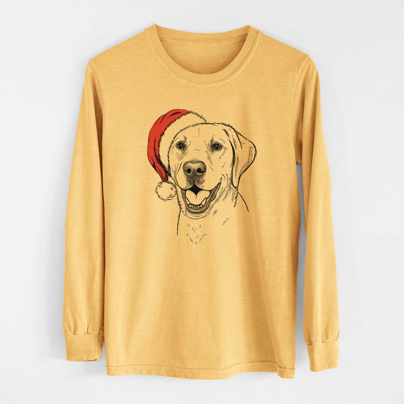 Santa Nate the Labrador Retriever - Heavyweight 100% Cotton Long Sleeve