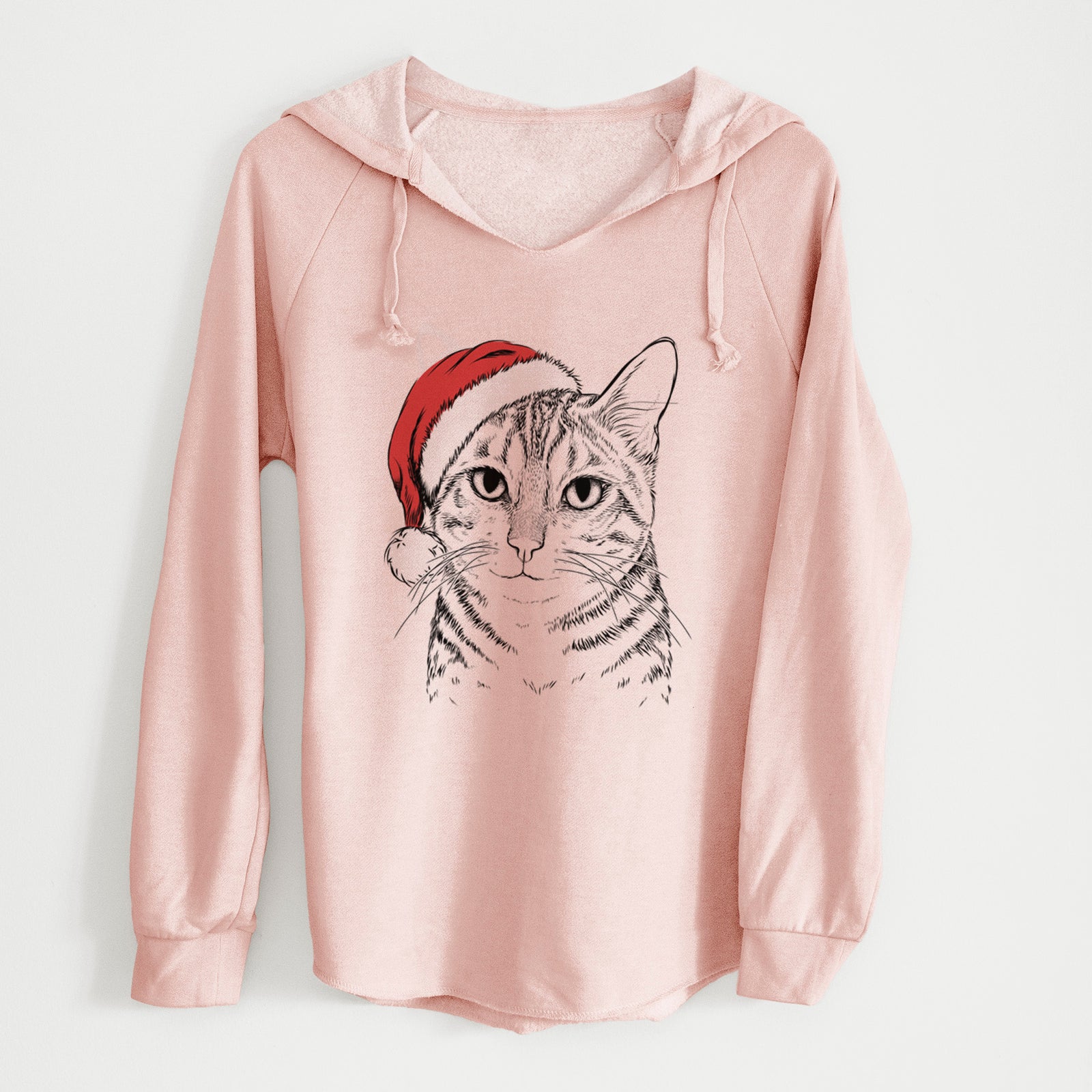 Santa Nell the Tabby Cat - Cali Wave Hooded Sweatshirt