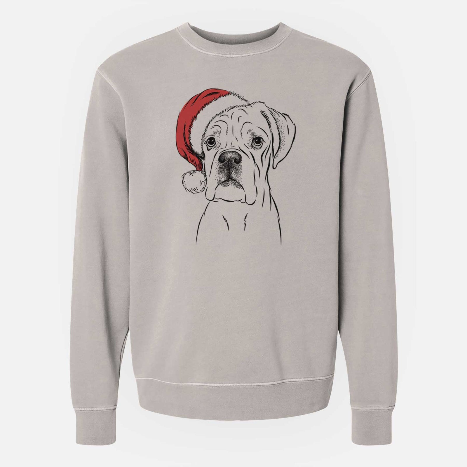 Santa Nelly the Boxer - Unisex Pigment Dyed Crew Sweatshirt