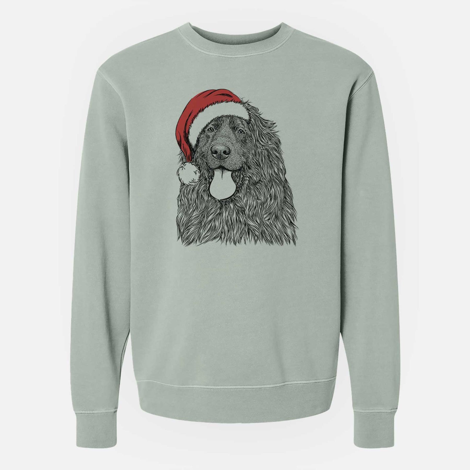Santa Neptune the Newfoundland - Unisex Pigment Dyed Crew Sweatshirt