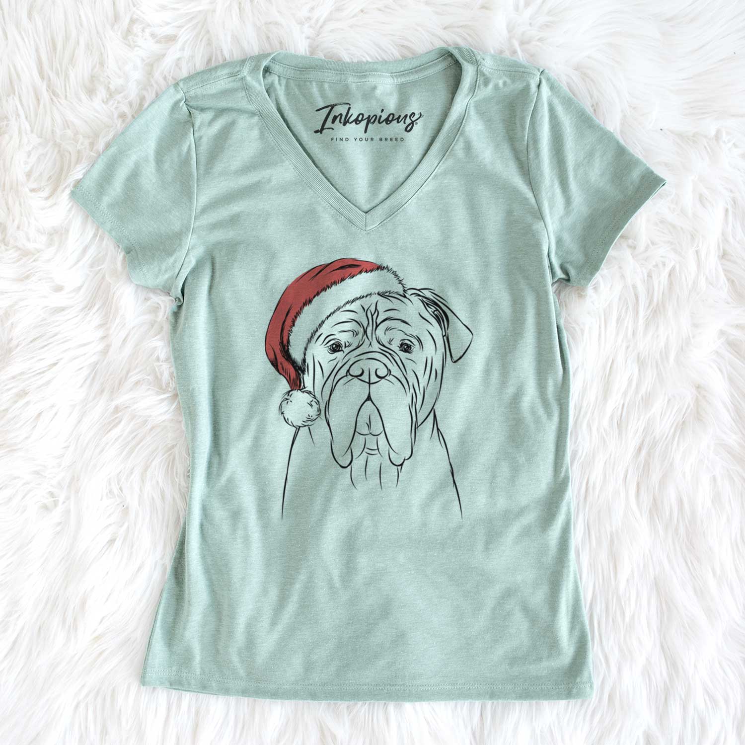Santa Nolan the Bull Mastiff - Women's V-neck Shirt
