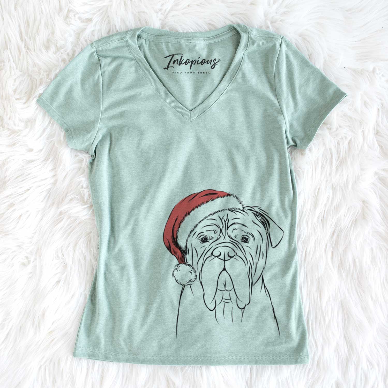 Santa Nolan the Bull Mastiff - Women's V-neck Shirt