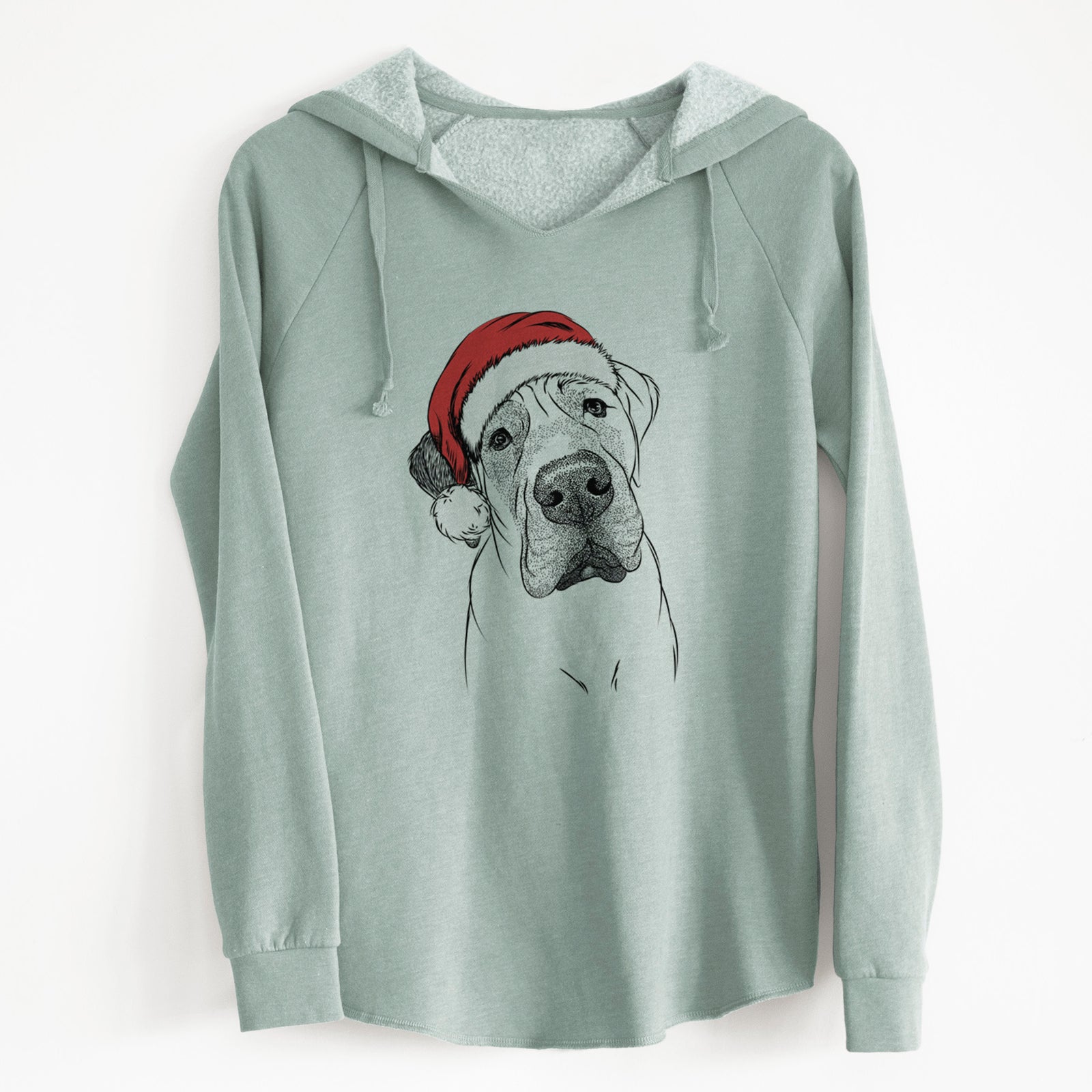 Santa Nutterbutter the English Mastiff - Cali Wave Hooded Sweatshirt