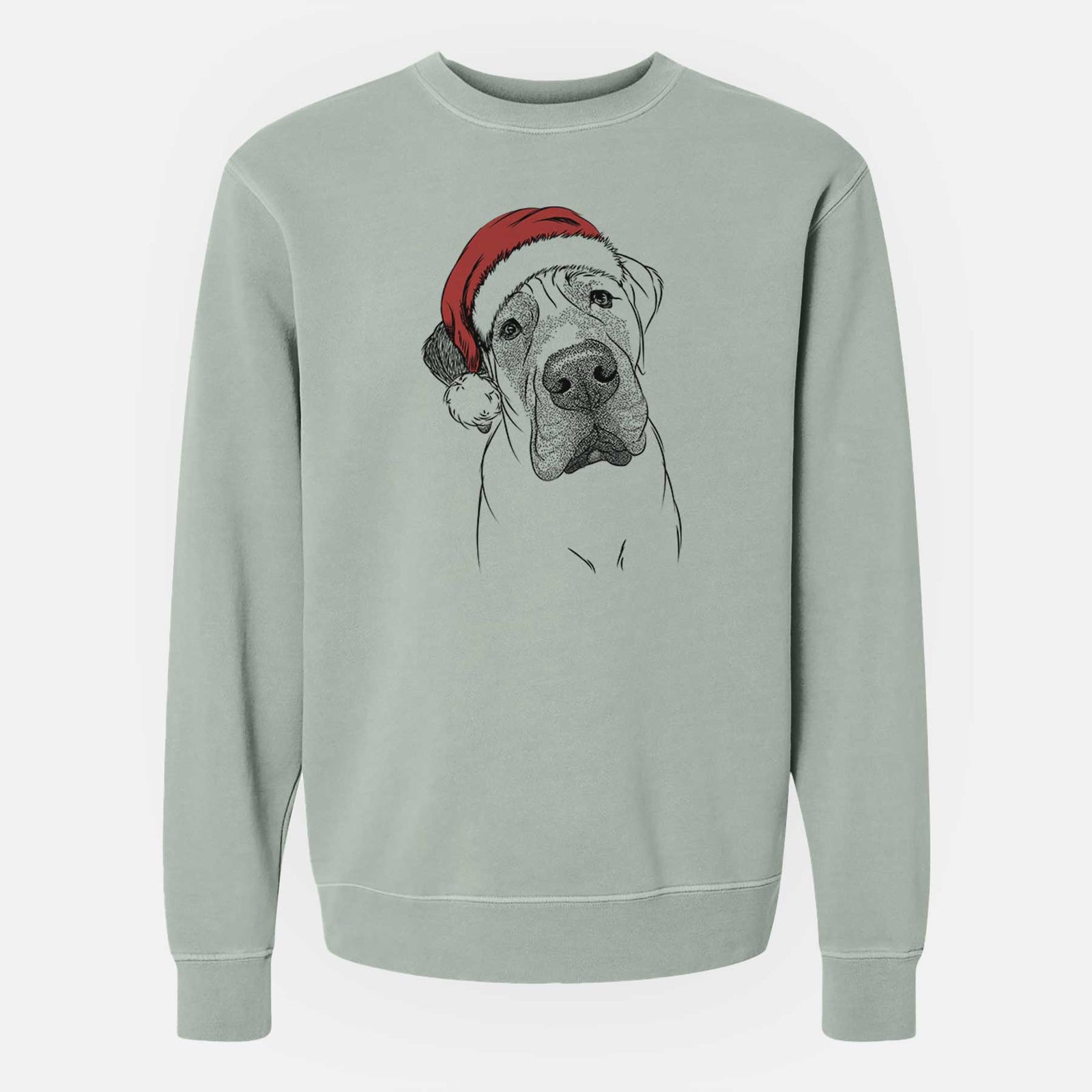 Santa Nutterbutter the English Mastiff - Unisex Pigment Dyed Crew Sweatshirt