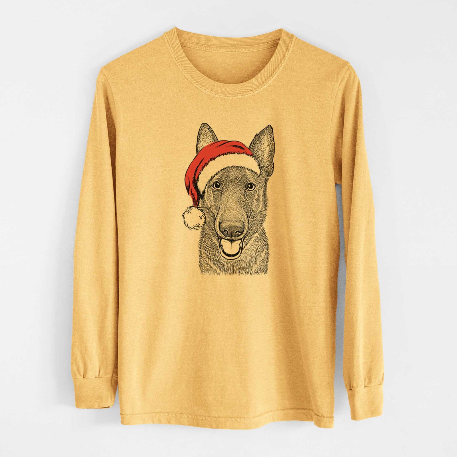 Santa Nyx the German Shepherd - Heavyweight 100% Cotton Long Sleeve