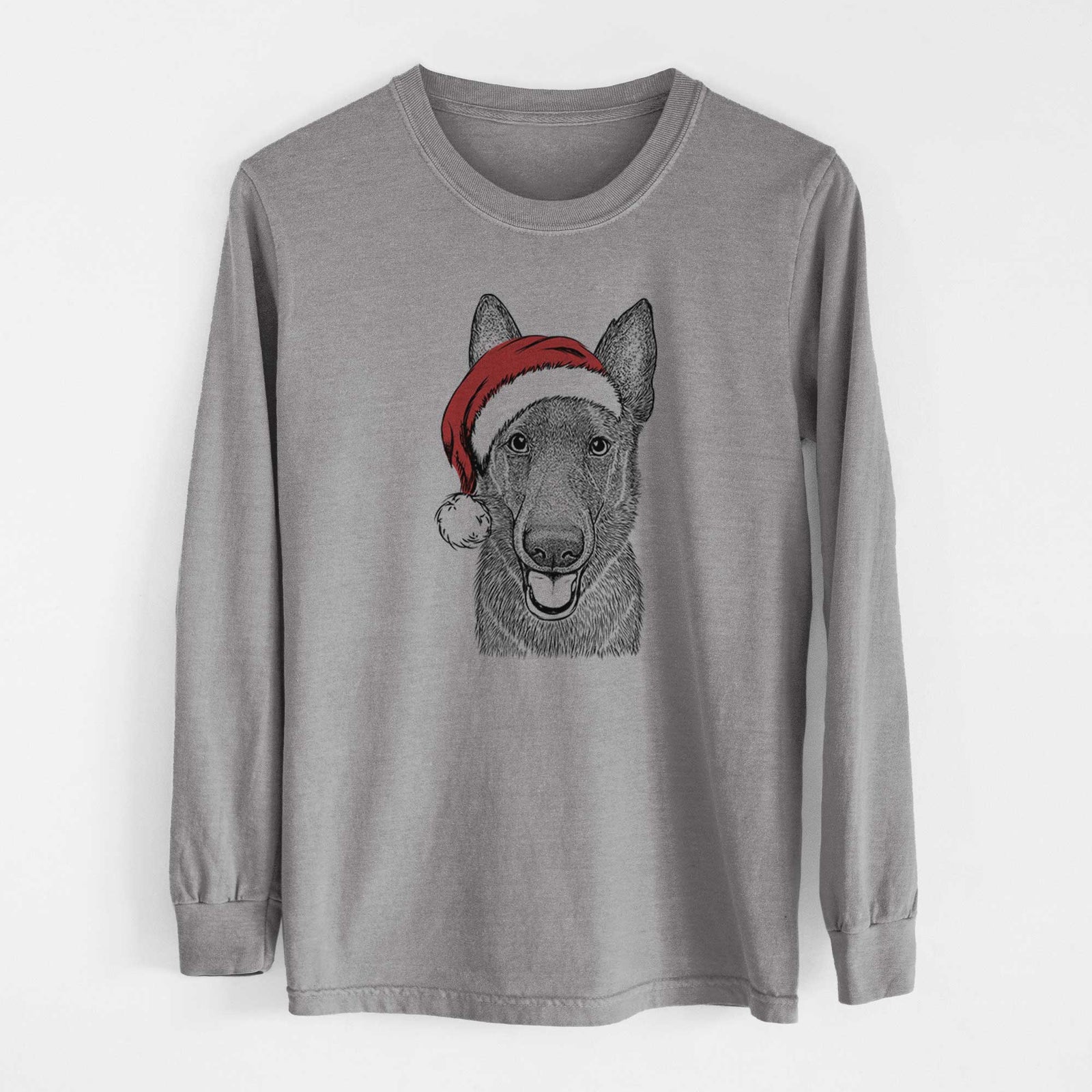 Santa Nyx the German Shepherd - Heavyweight 100% Cotton Long Sleeve