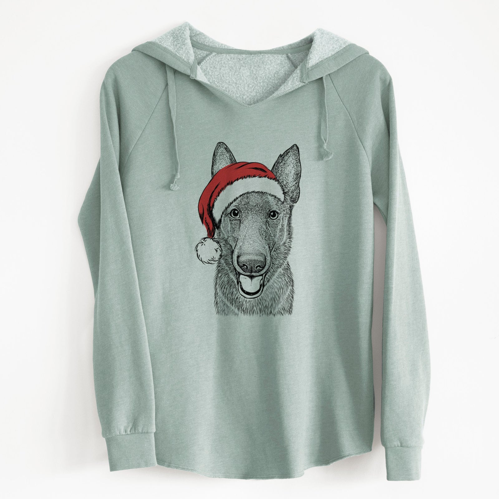 Santa Nyx the German Shepherd - Cali Wave Hooded Sweatshirt