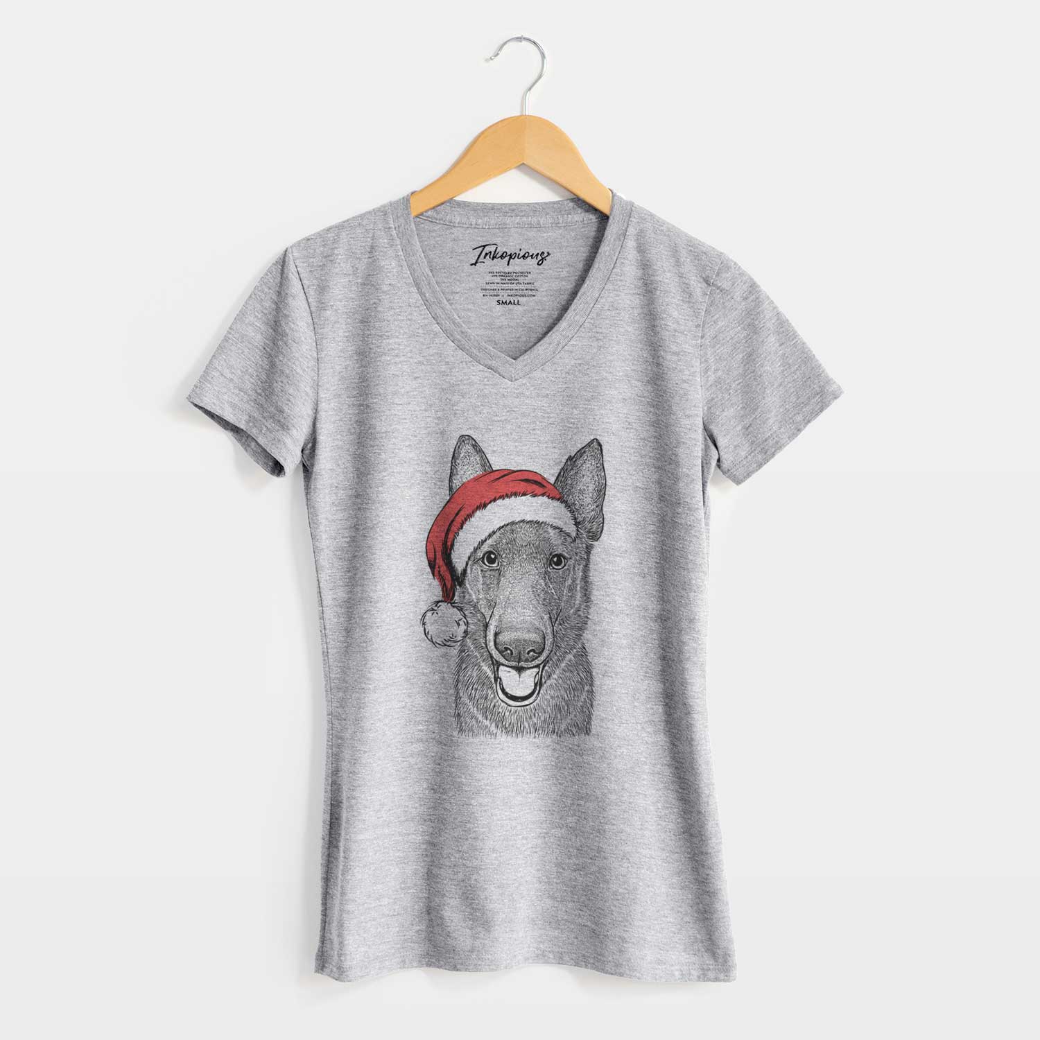 Santa Nyx the German Shepherd - Women's V-neck Shirt