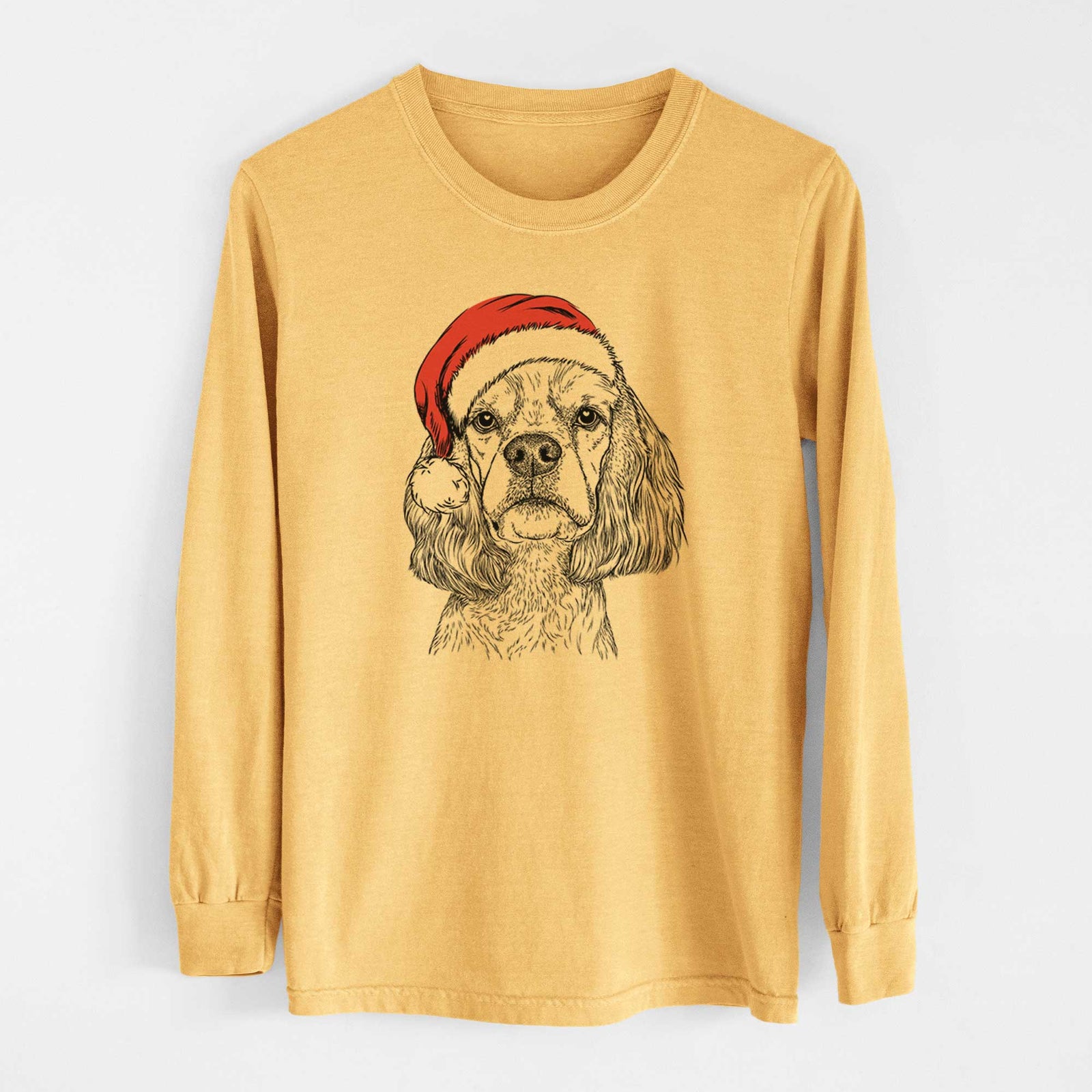 Santa Oakley the American Cocker Spaniel - Heavyweight 100% Cotton Long Sleeve