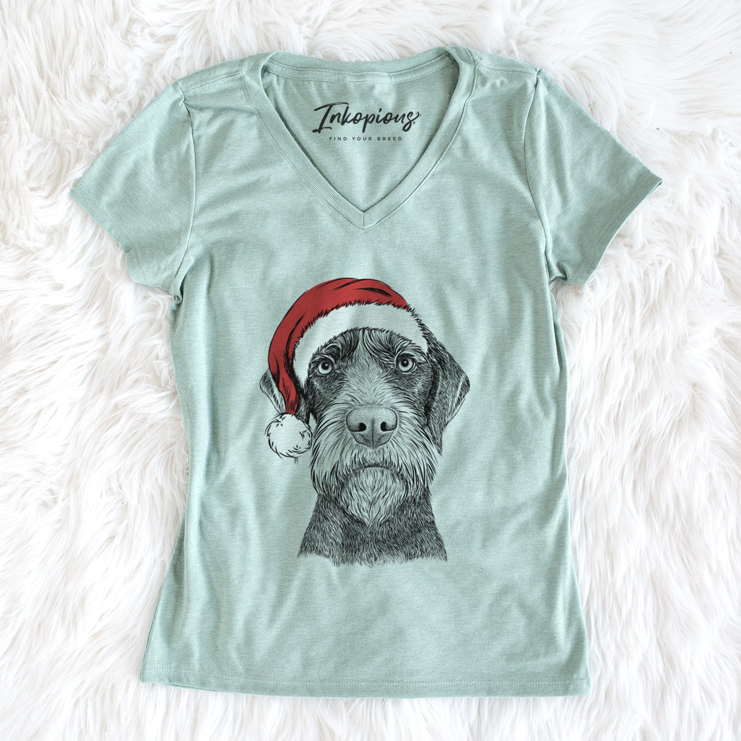 Santa Oakley the Pudelpointer - Women's Perfect V-neck Shirt