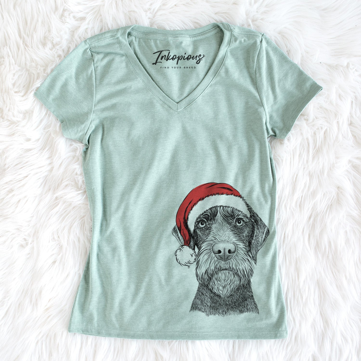 Santa Oakley the Pudelpointer - Women's Perfect V-neck Shirt