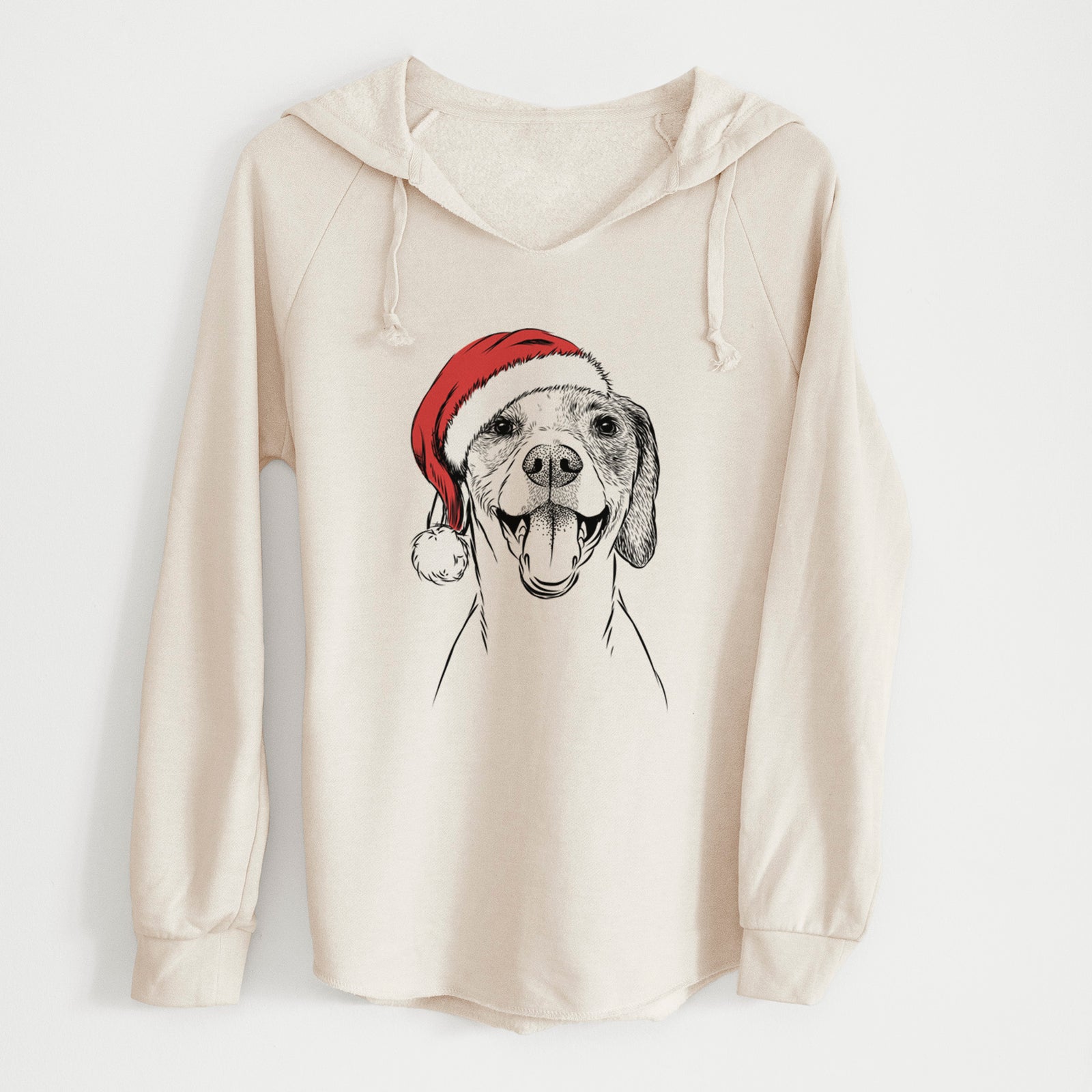 Santa Obi the Beagle Mix - Cali Wave Hooded Sweatshirt