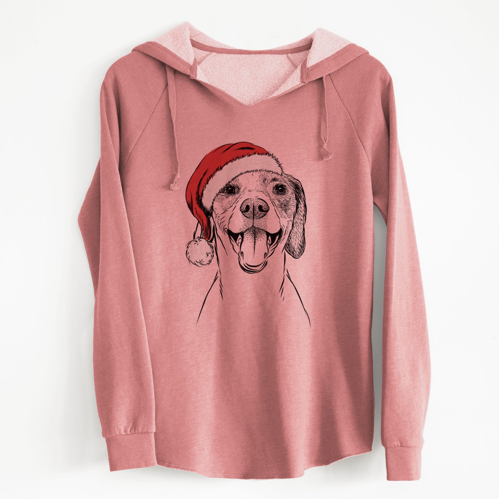 Santa Obi the Beagle Mix - Cali Wave Hooded Sweatshirt