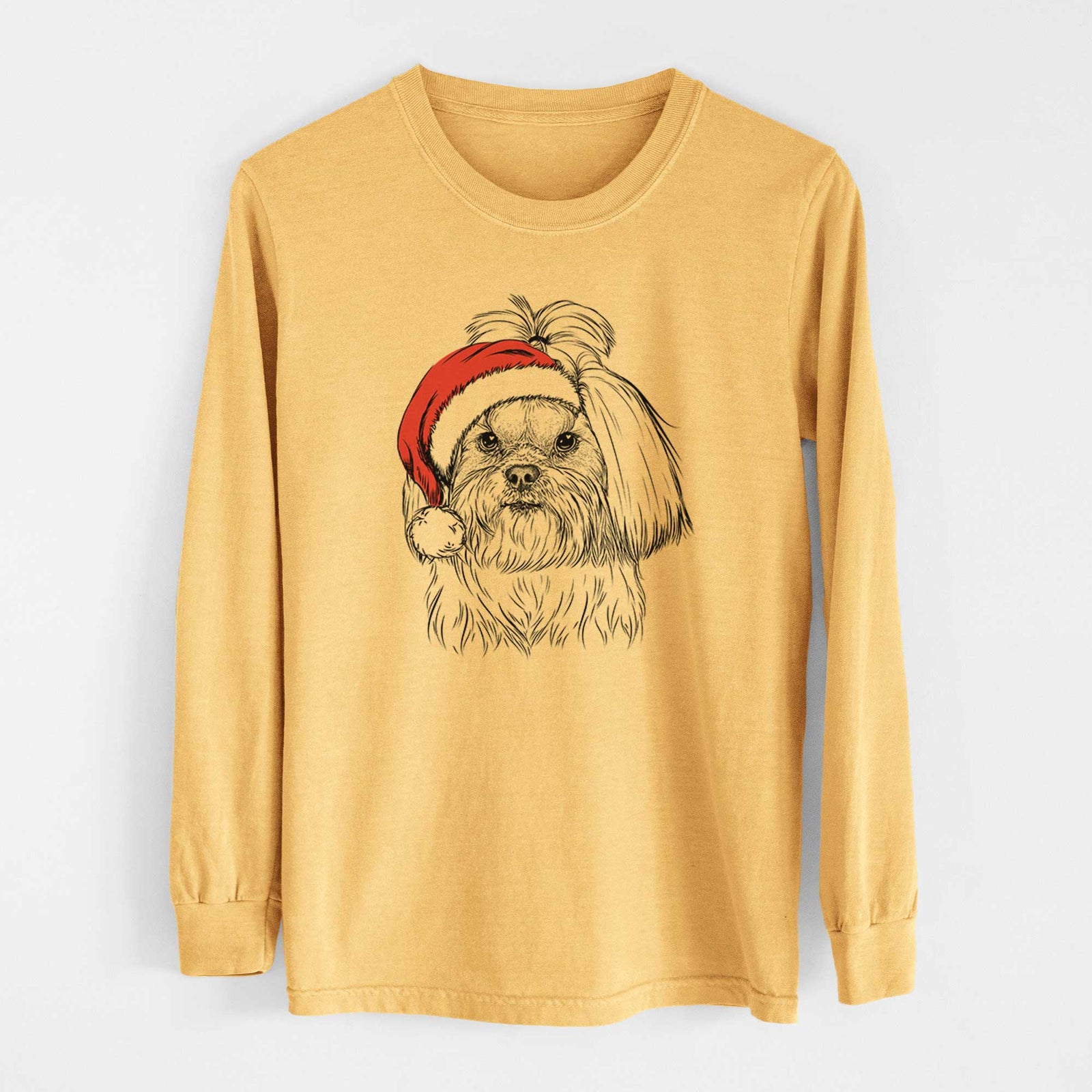 Santa Olga the Shih Tzu - Heavyweight 100% Cotton Long Sleeve