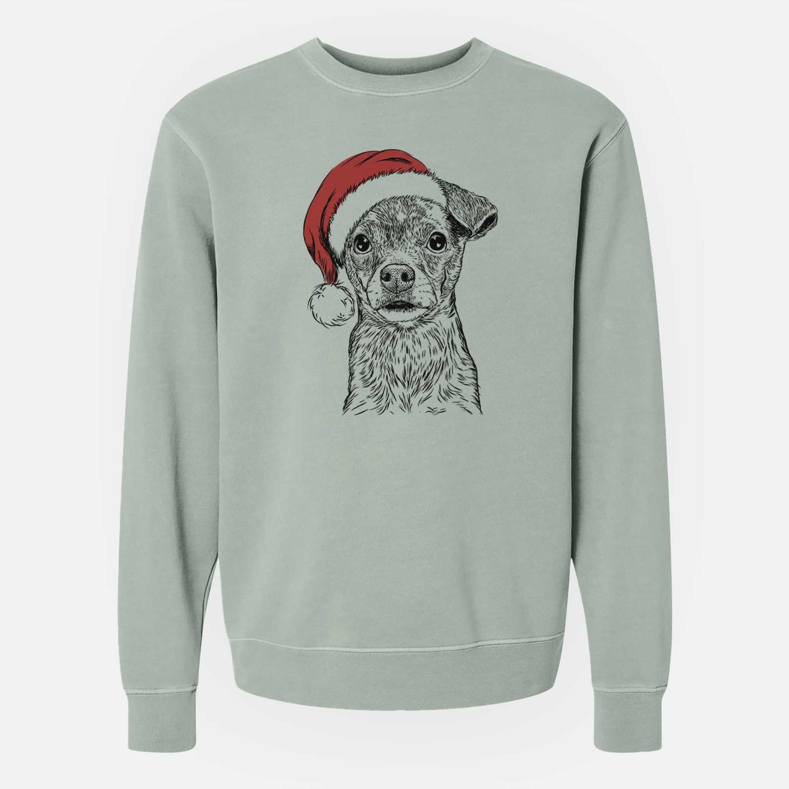 Santa Olive the Mixed Breed - Unisex Pigment Dyed Crew Sweatshirt