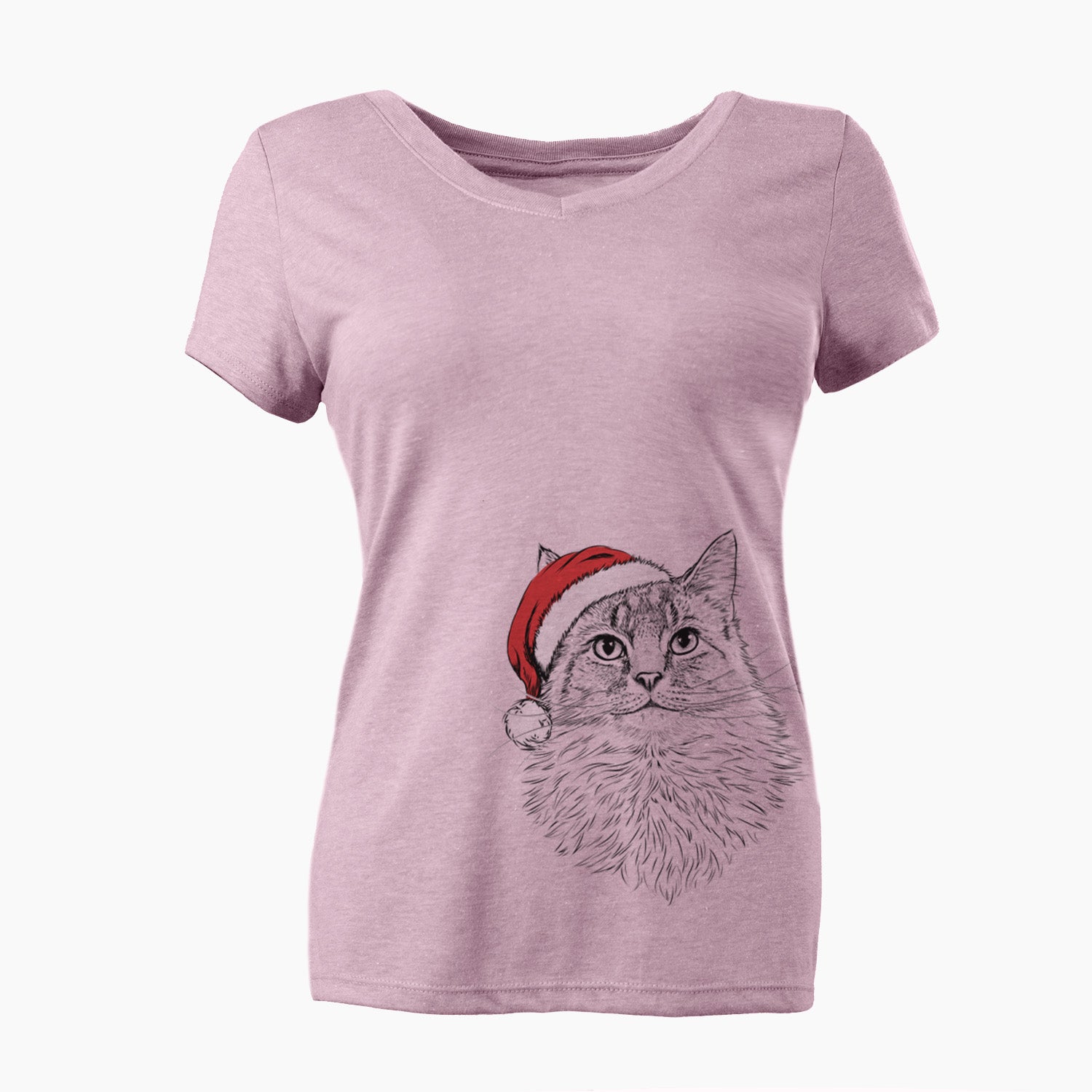 Santa Olive the Cat - Women's Perfect V-neck Shirt