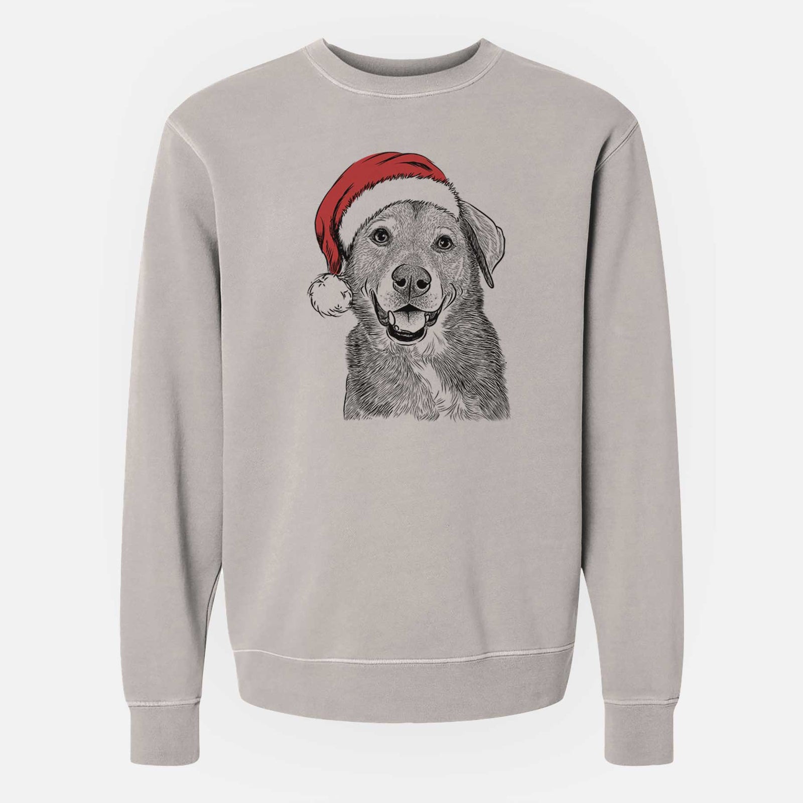 Santa Oliver the Mixed Breed - Unisex Pigment Dyed Crew Sweatshirt