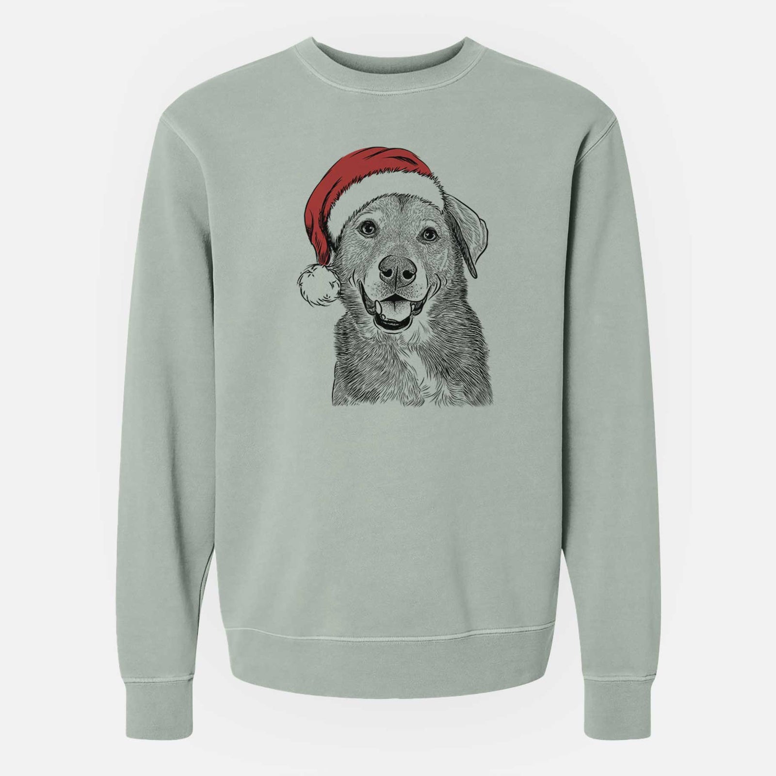 Santa Oliver the Mixed Breed - Unisex Pigment Dyed Crew Sweatshirt