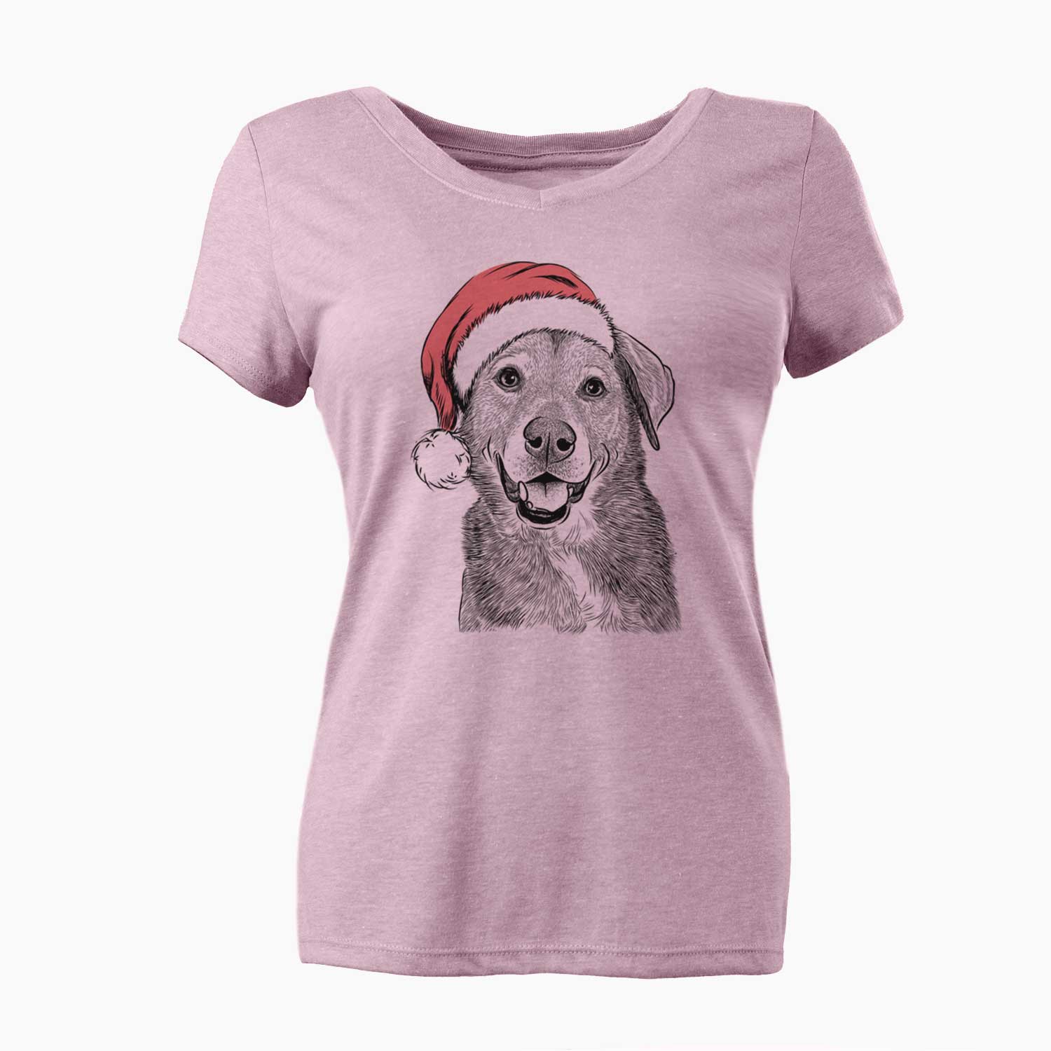 Santa Oliver the Mixed Breed - Women's V-neck Shirt